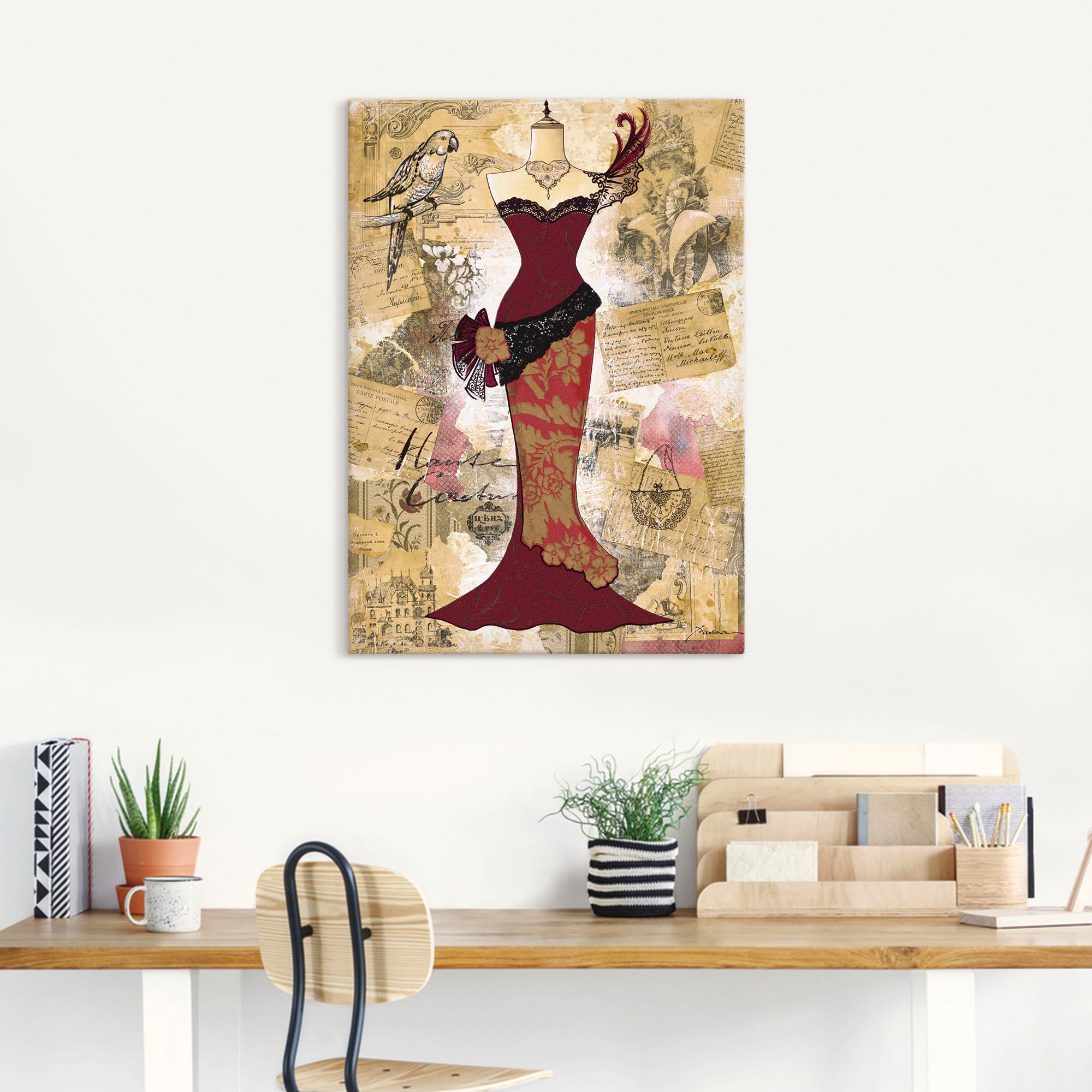 Artland Wandbild »Antikes Kleid - Collage«, Mode, (1 St.), als Alubild, Outdoorbild, Leinwandbild, Poster in verschied. Größen