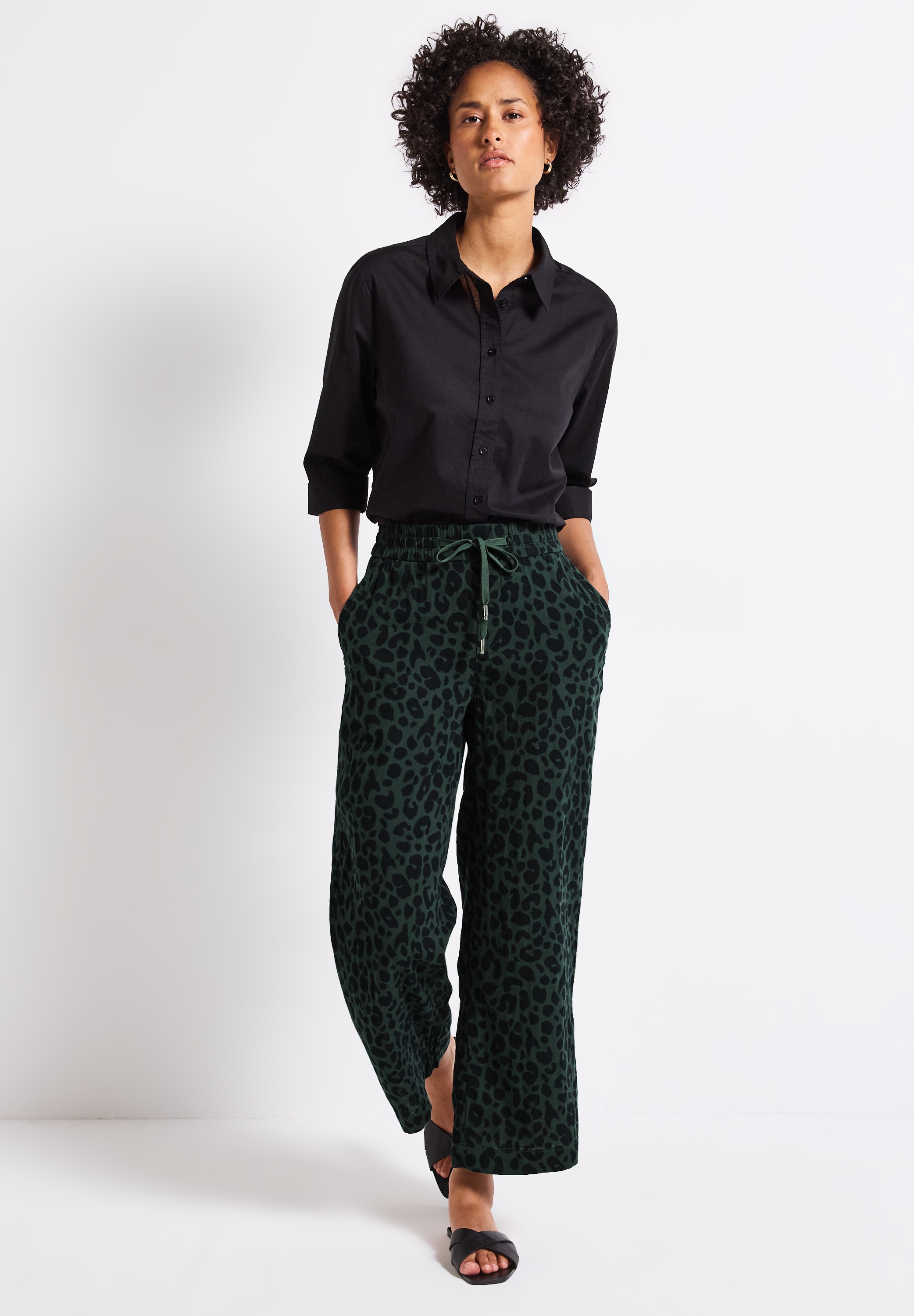 STREET ONE Stoffhose, gemustert, im Musselin-Look