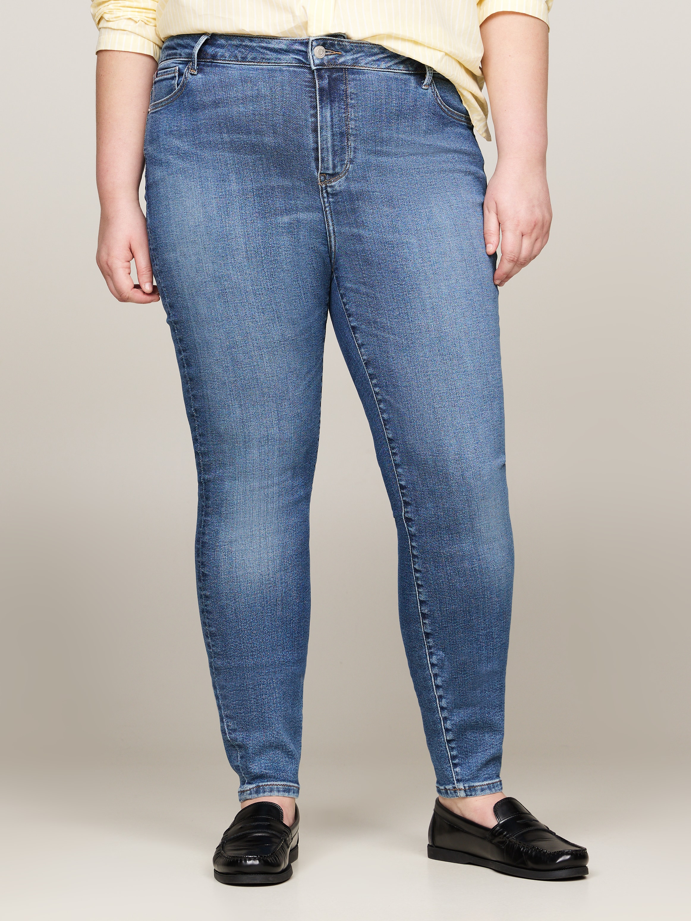 Tommy Hilfiger Curve Skinny-fit-Jeans »CRV HARLEM U SKINNY HW«, Große Größen in Stoned Washed Optik