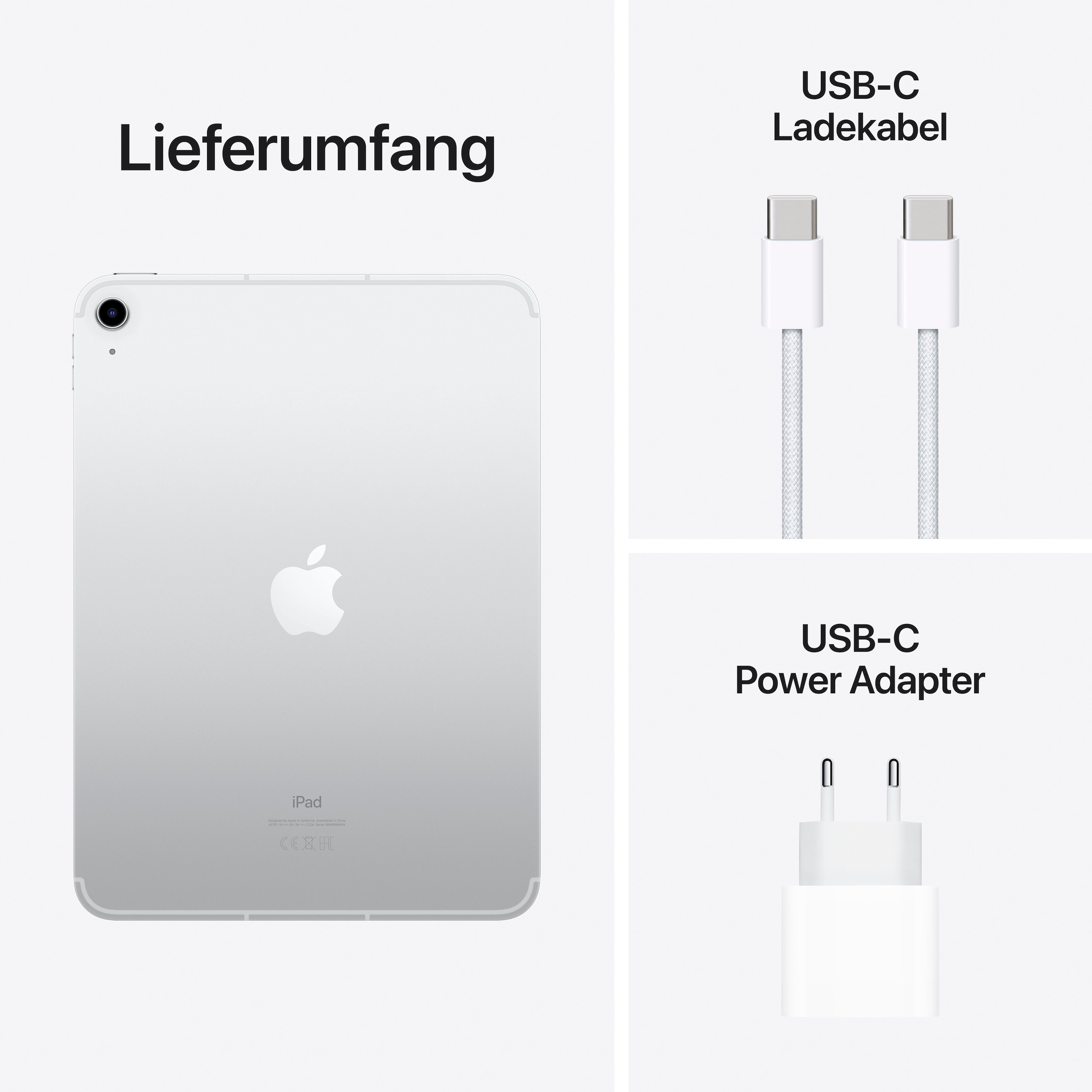Apple Tablet »iPad Wi-Fi + Cellular 10. Generation inklusive Poweradapter«, (27,68 cm / 10,9 Zoll), iPadOS, 5G,)