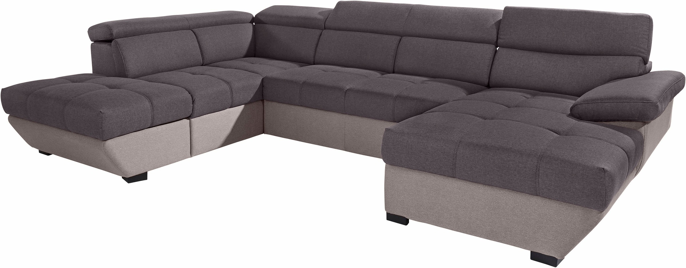 COTTA Polstergarnitur »Speedway U-Form«, (Set), Set bestehend aus: Wohnlandschaft mit Kopfteilverstellung & Hocker