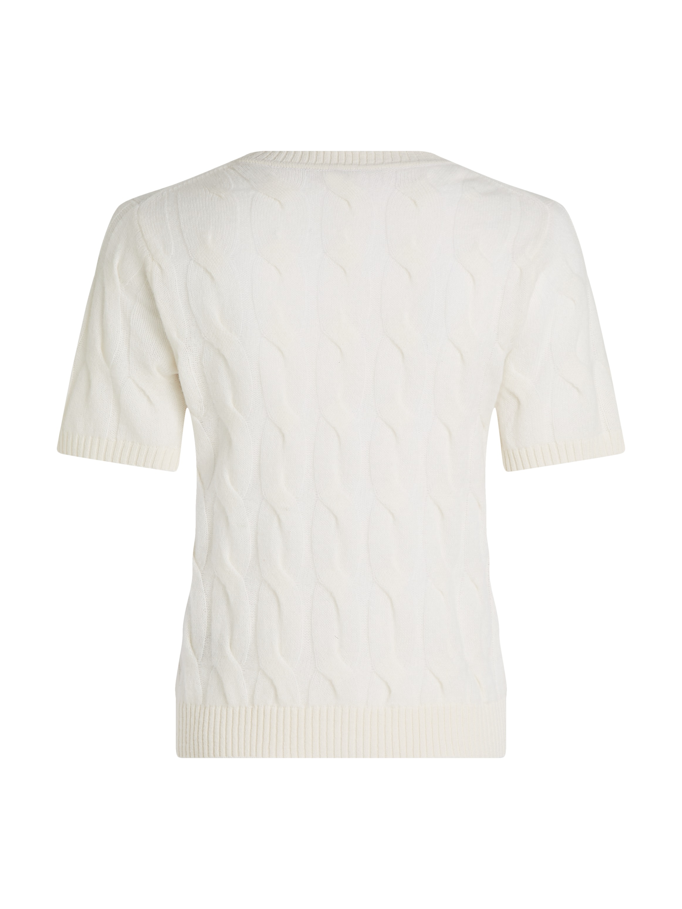 Tommy Hilfiger Strickpullover »SOFT WOOL CABLE SS HENLEY«, mit Zopfmuster, Henley