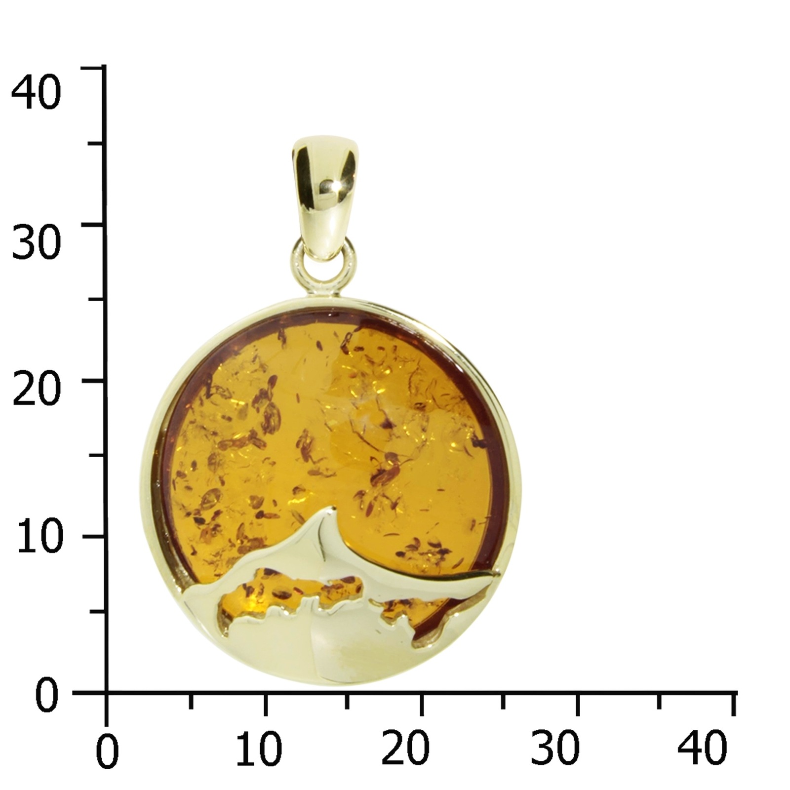 OSTSEE-SCHMUCK Kettenanhänger »- Fischland-Darß-Zingst 25 mm - Gold 333/000 - Bernstein«