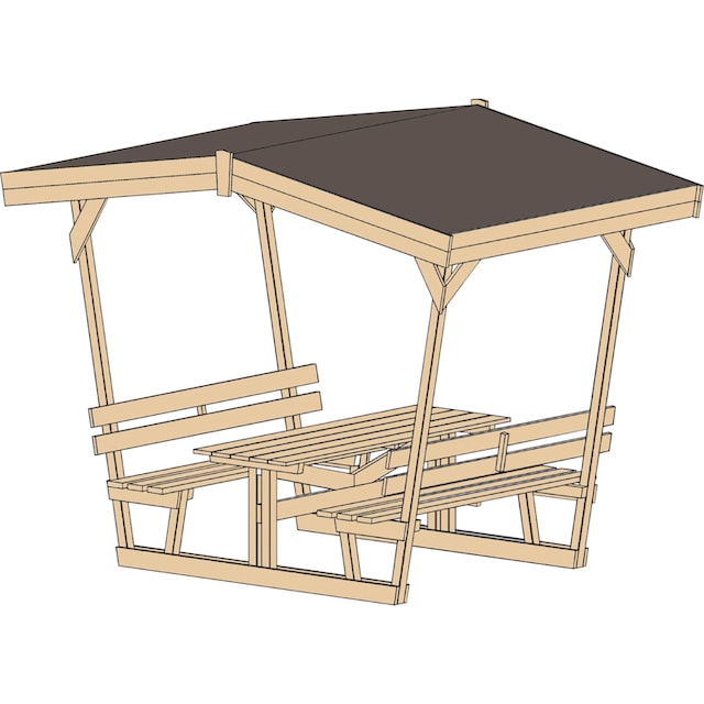 weka Holzpavillon »Sitzlaube 662«, inkl. Tisch und Bänke, BxTxH:  300x203x238 cm online kaufen | mit 3 Jahren XXL Garantie
