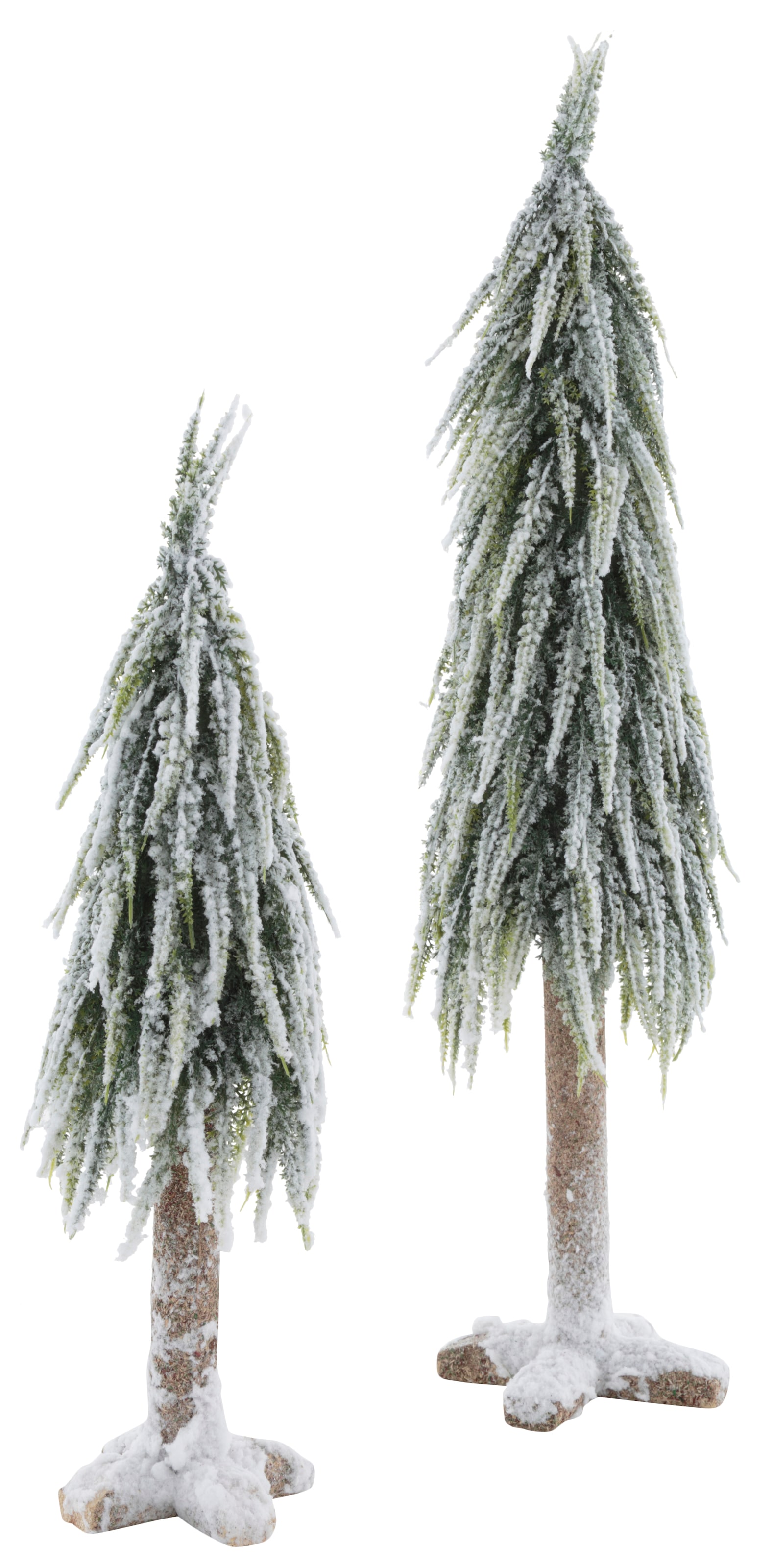 Home affaire Dekobaum »Weihnachtsdeko«, mit dekorativem Schnee, Höhe ca. 53 cm + 70 cm