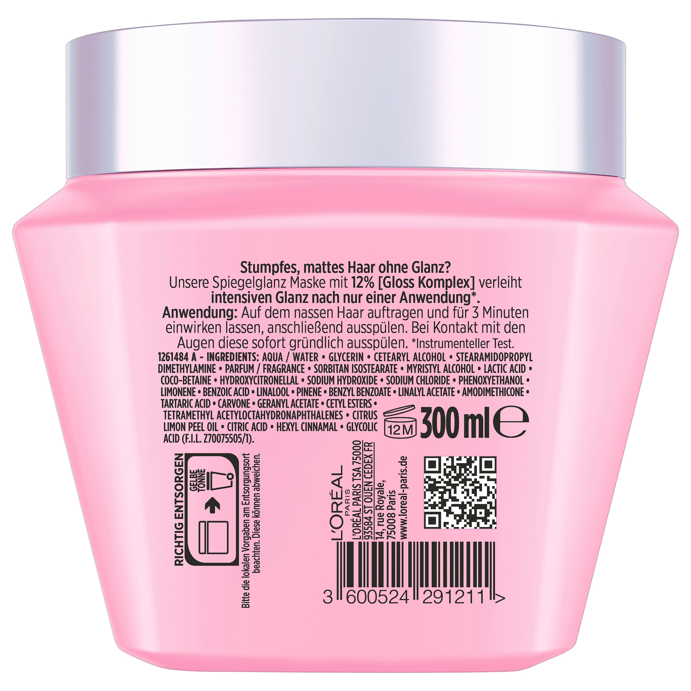 L'ORÉAL PARIS Haarmaske »ELVITAL GLYCOLIC GLOSS SPIEGELGLANZ MASKE«