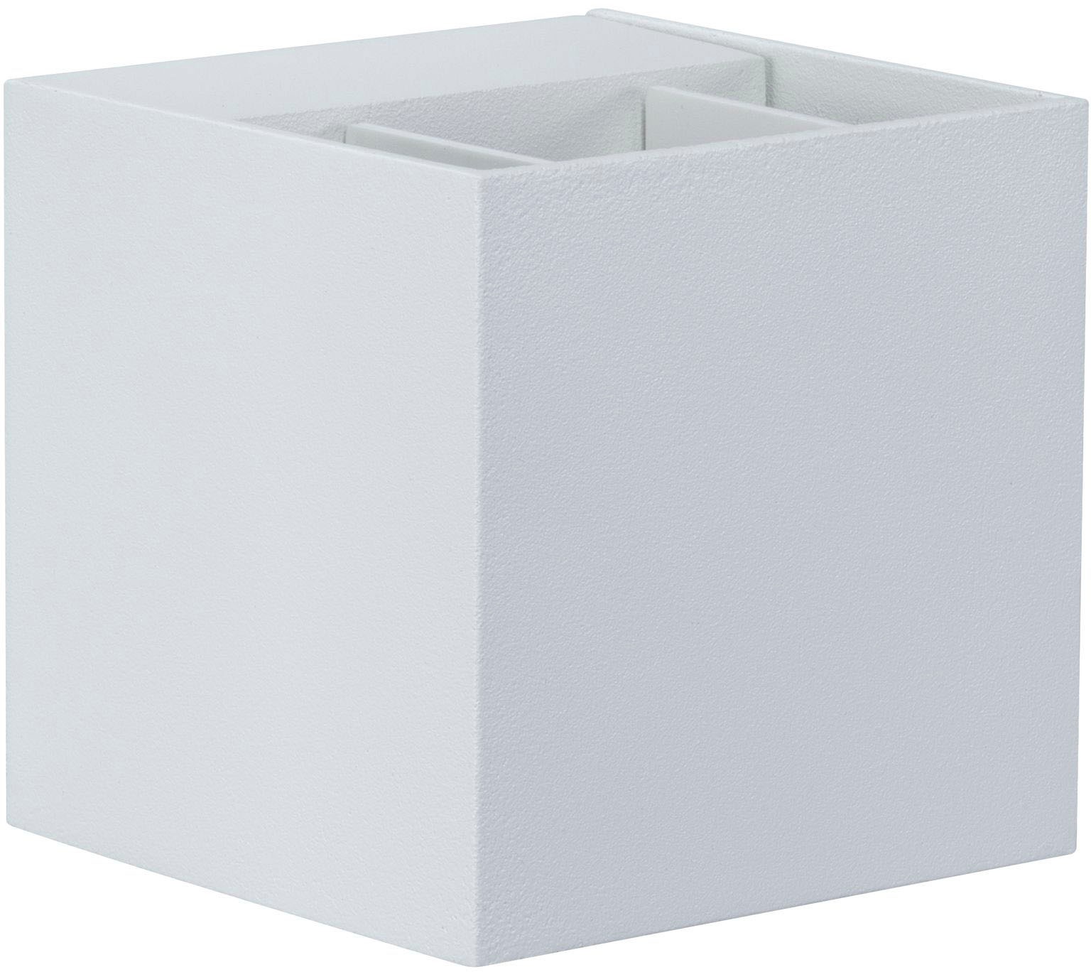 Paulmann LED Außen-Wandleuchte »Outdoor 230V Cybo LED 2x3,5W 230V IP65 eckig 80x80mm Grau Aluminium« 1 Stk. Warmweiß Outdoor 230V Cybo LED 2x3,5W 230V IP65 eckig 80x80mm Aluminium