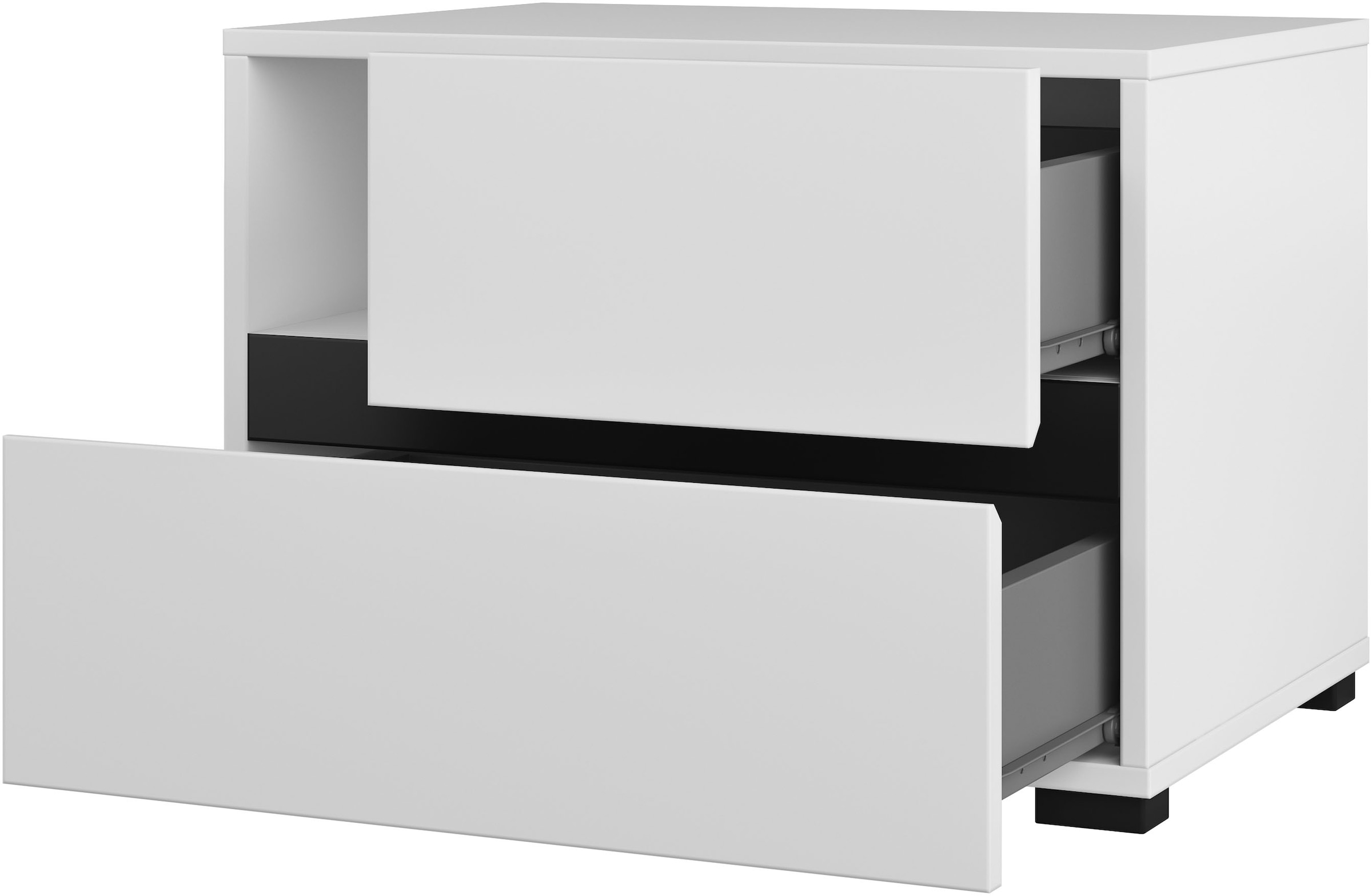 Home affaire Schlafzimmer-Set »Cross, moderne, grifflose Optik, FSC-zertifiziert«, (4 tlg., Bett 180x200cm, 2 Nachtkommoden, Schrank 2-oder 4-türig), Komplettschlafzimmer-Set