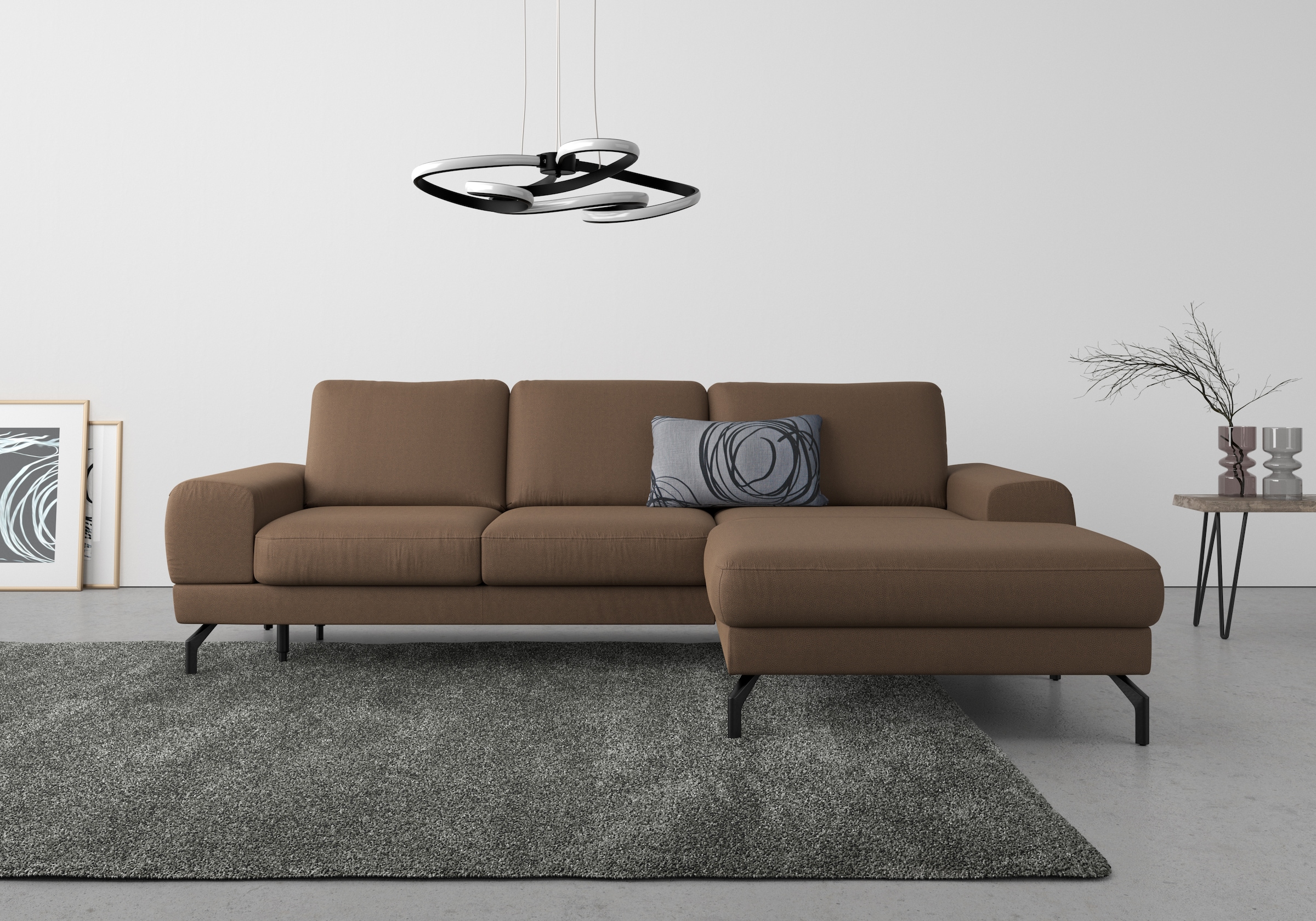 sit&more Ecksofa »Cinturo L-Form«, inklusive Sitztiefenverstellung und Federkern, Sitzhöhe 48 cm
