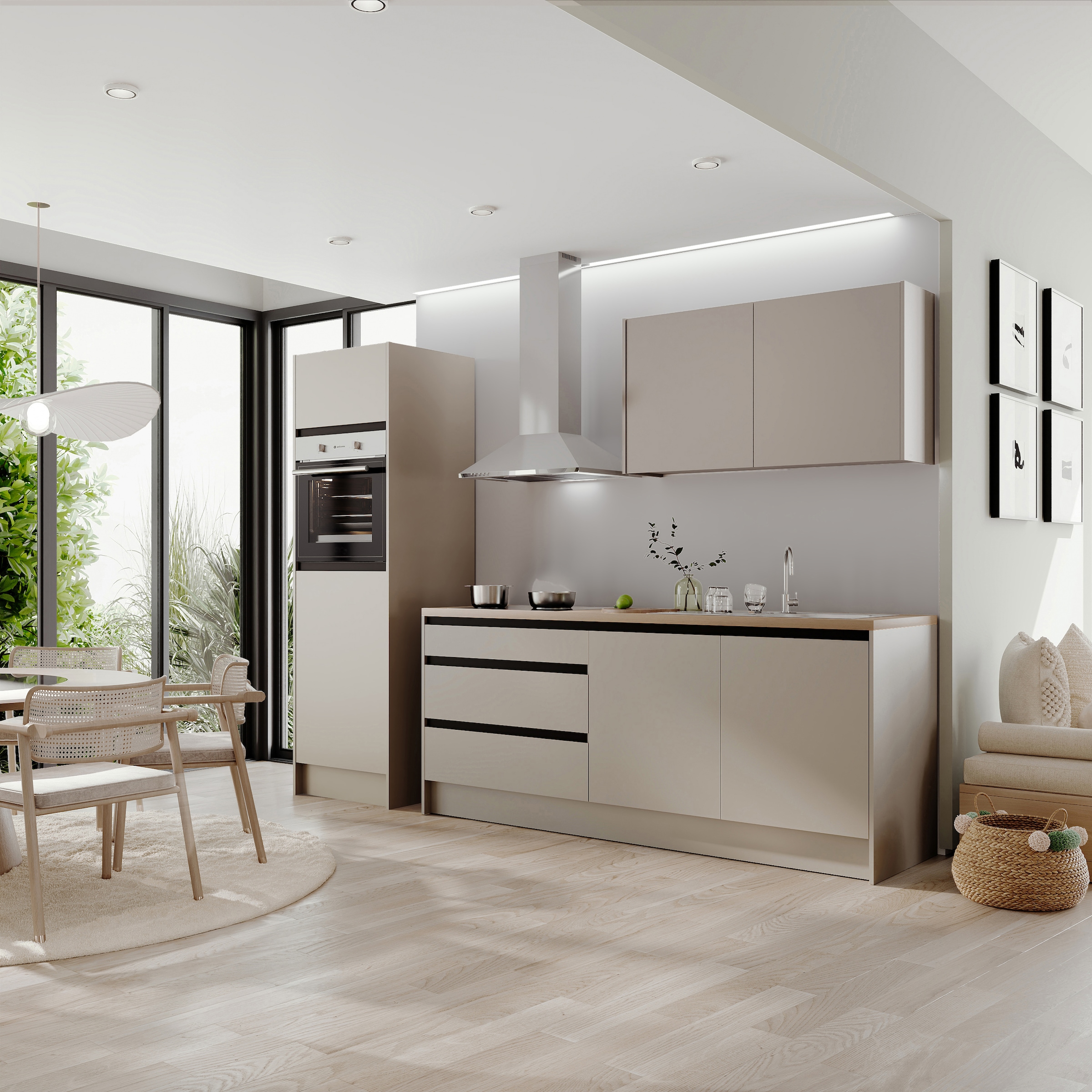 BASIC by Balculina Küchenzeile »Isis B/T/H 273x60x210 cm« Breite 273 cm, wahlweise mit E-Geräten und Induktionskochfeld