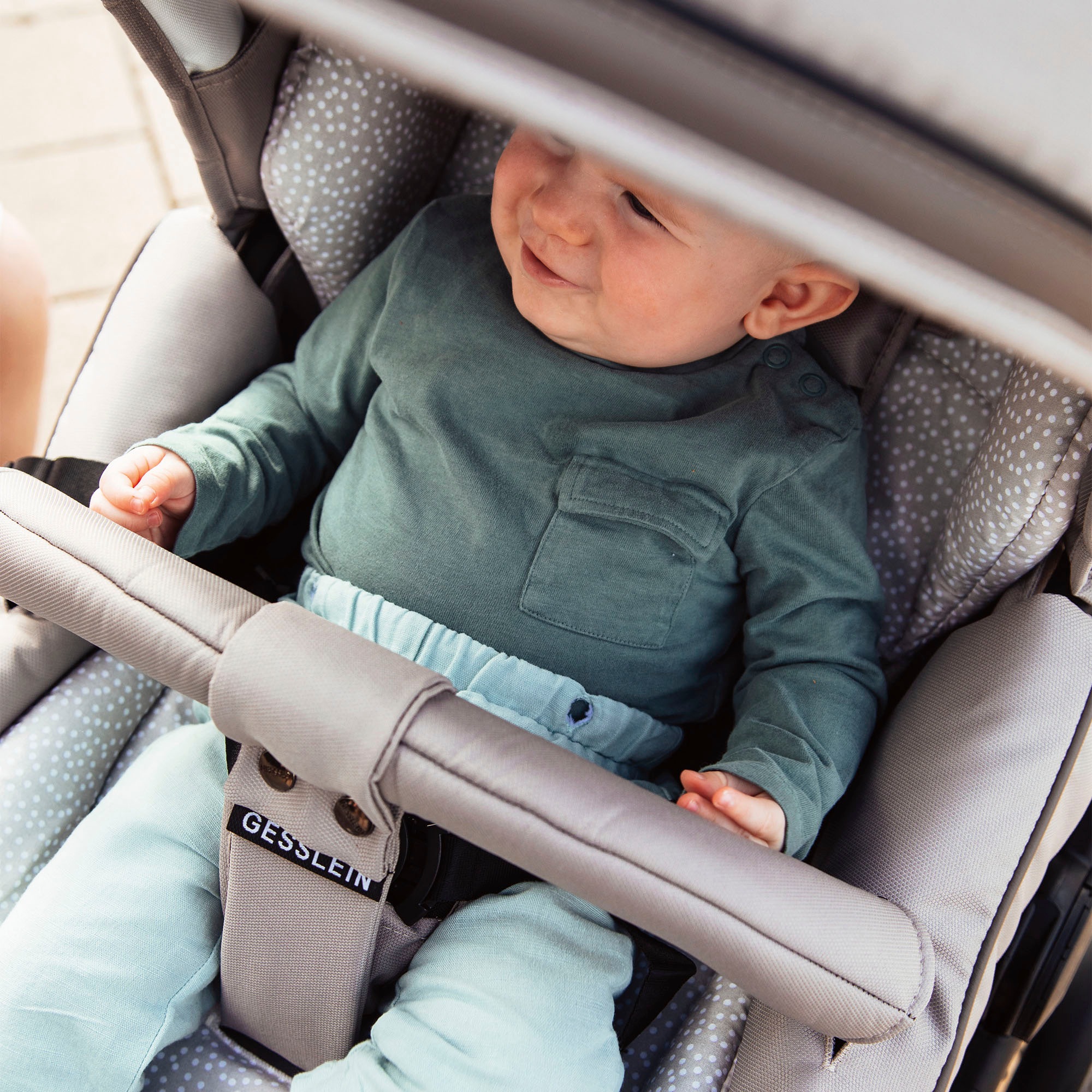 Gesslein Kombi-Kinderwagen »FX4 Soft+ mit Aufsatz Classic schwarz/schwarz, steingrau«, mit Babywanne Cx3 und Babyschalenadapter