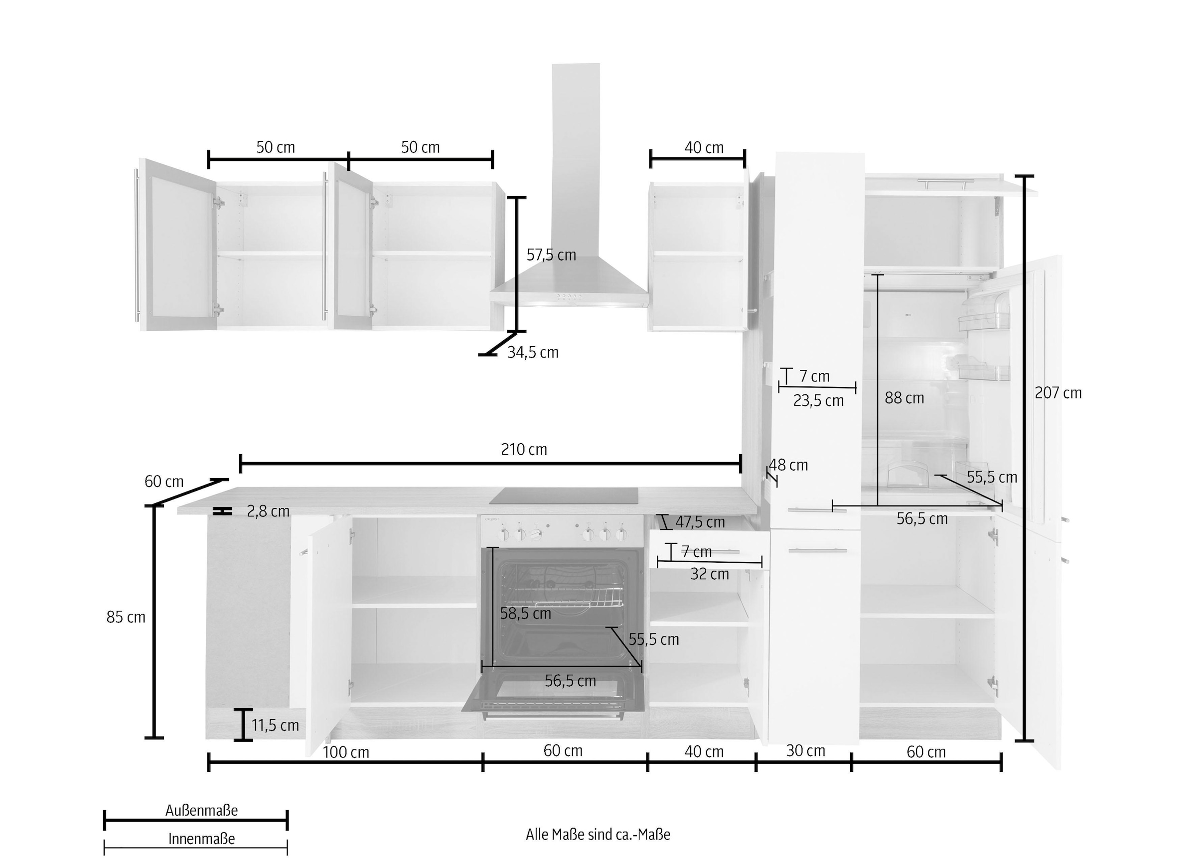 OPTIFIT Winkelküche »Kalmar«, ohne E-Geräte, Stellbreite 300 x 175 cm  bequem kaufen