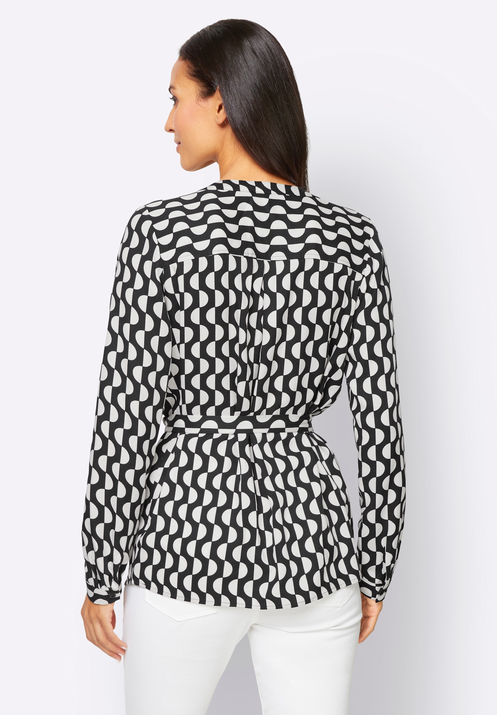 heine Schlupfbluse »Druckbluse Schlupf-Bluse mit V-Ausschnitt«