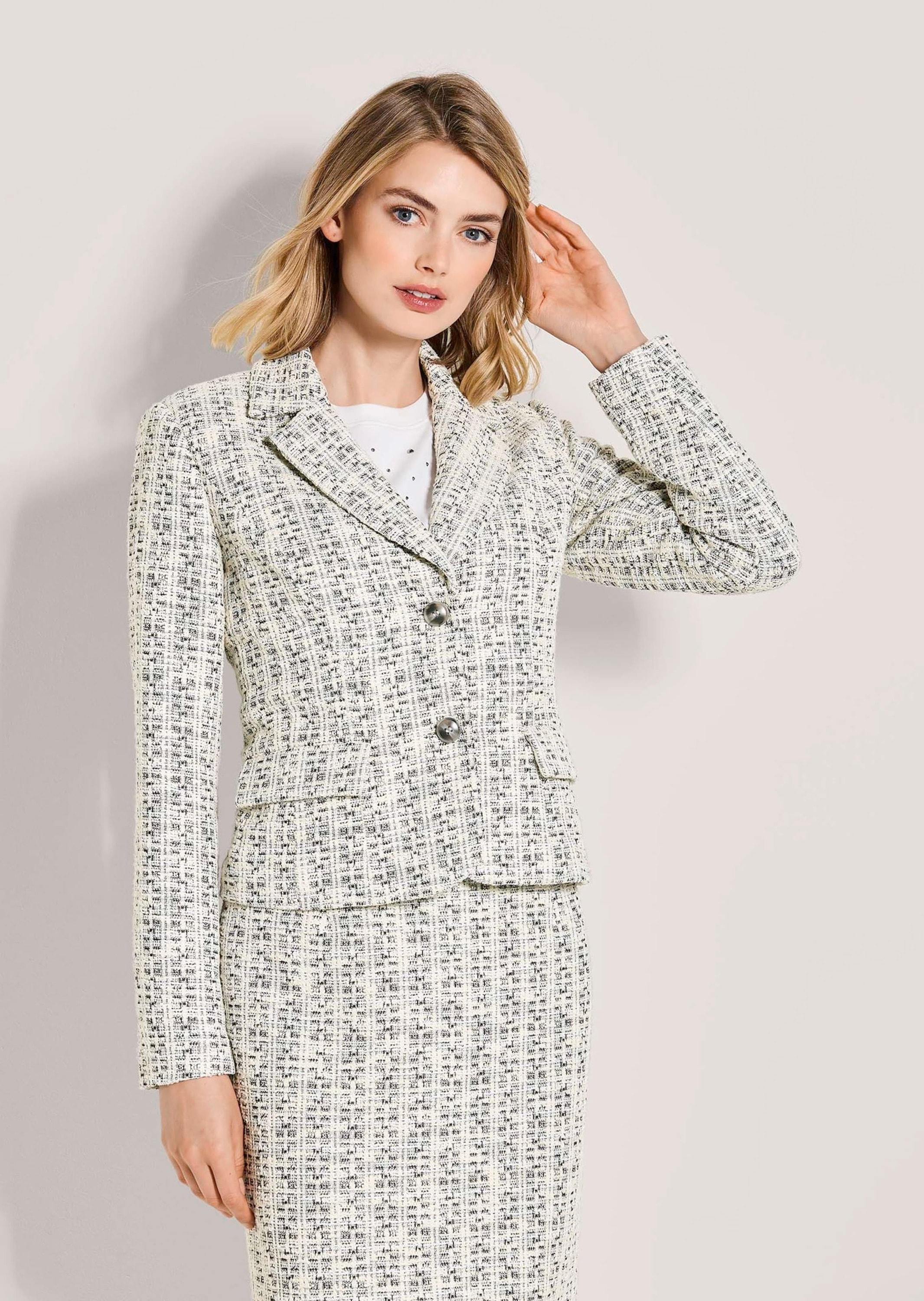MADELEINE Jackenblazer »Blazer Tweed-Blazer mit Reverskragen« Tweedblazer mit Glanzeffekt