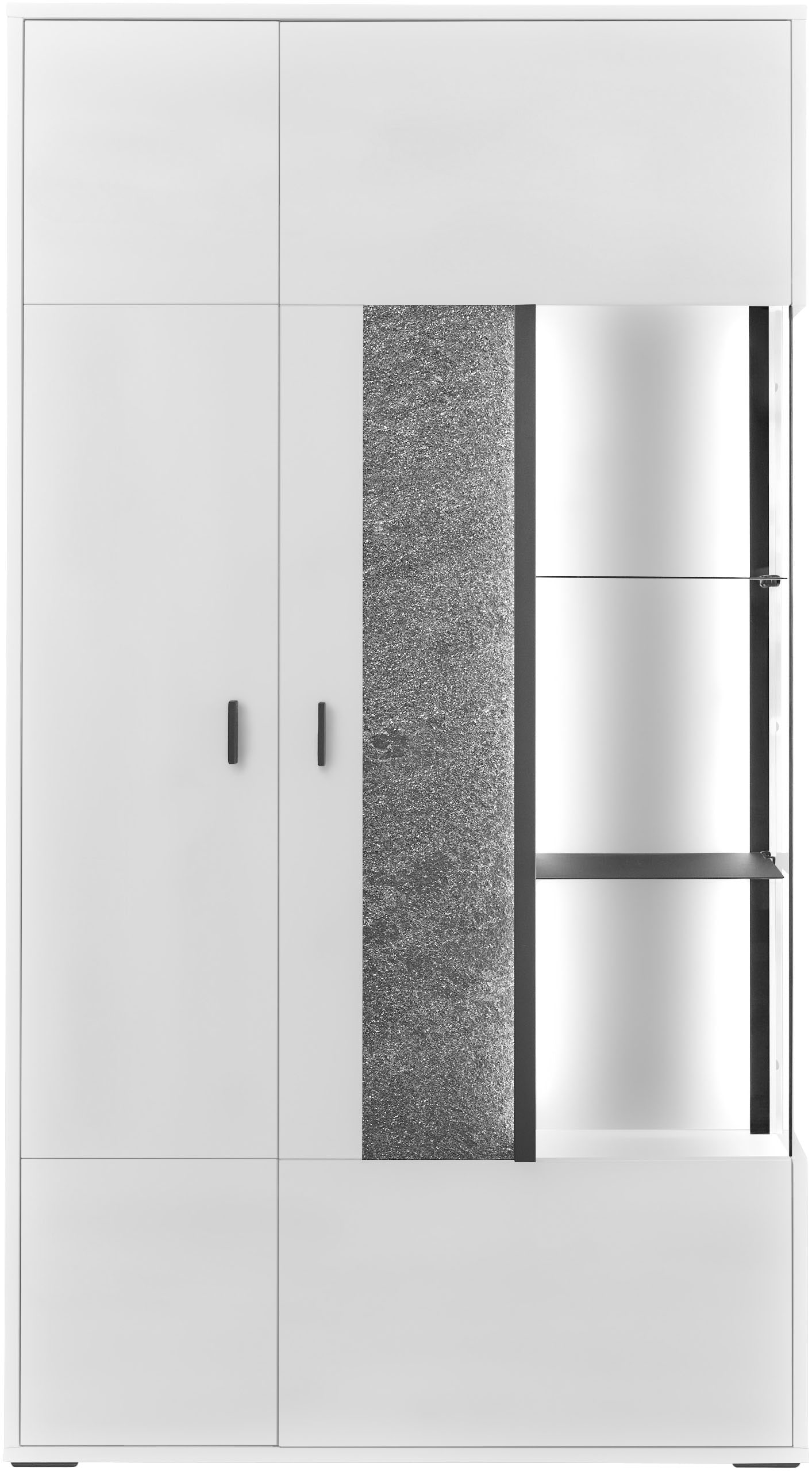 set one by Musterring Vitrine »Deltona«, mit Sandsteinelement, inkl. Beleuchtung, zwei Farben, B94 x H170 cm