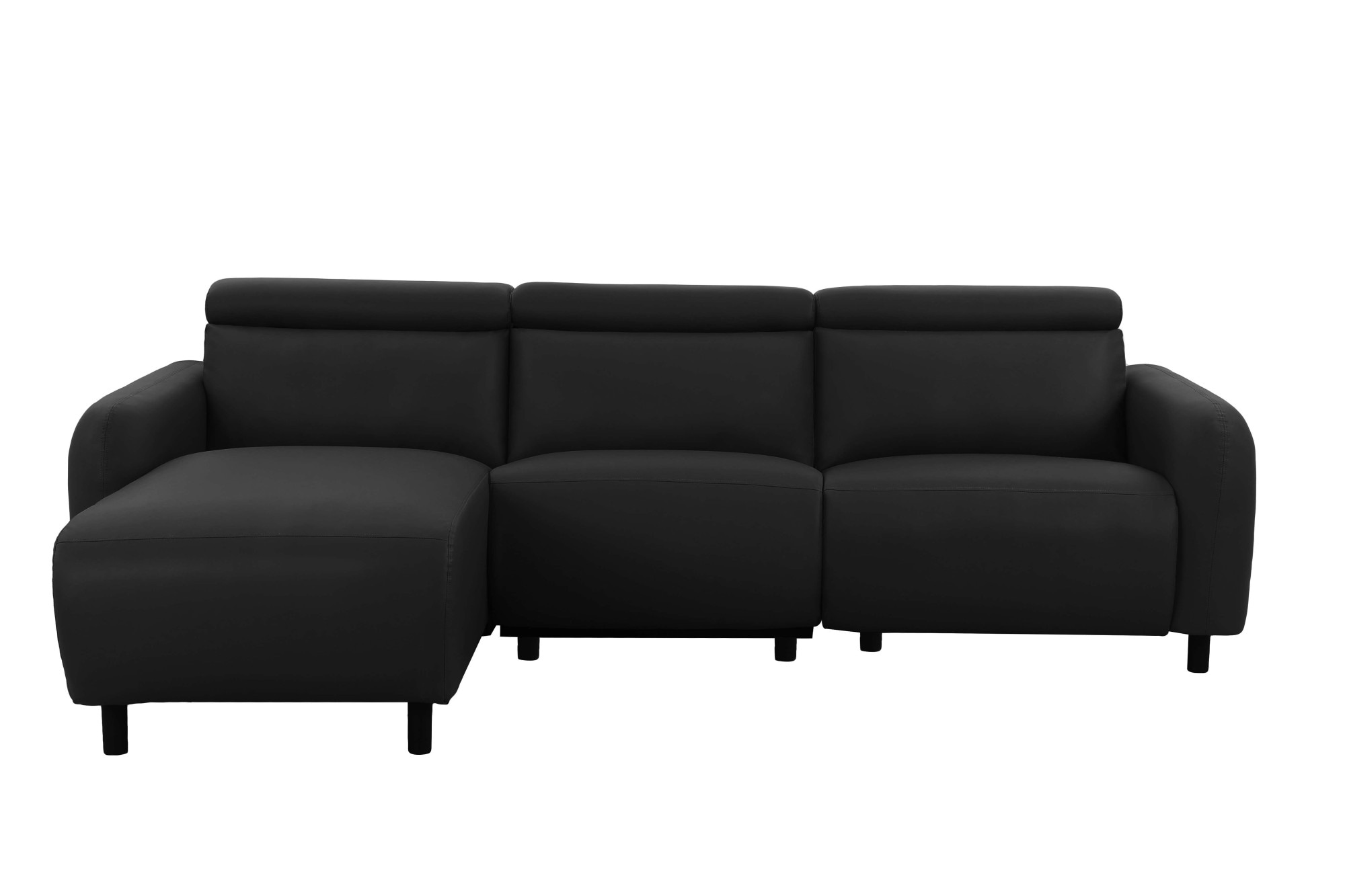 Home affaire Ecksofa »SKAANE Lederoptik, L-Form, 274 cm, manuelle u. elektrische Funktion,«, rundes Design, Kopfteilverstellung, Federkernpolsterung