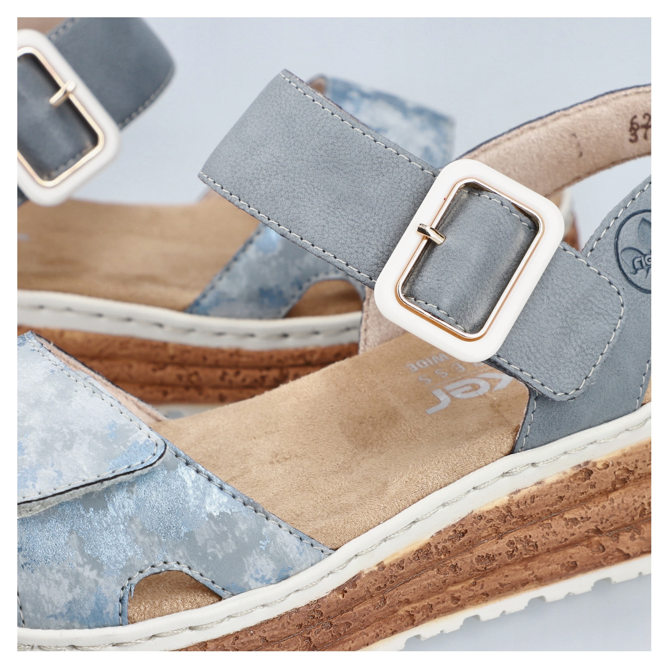 Rieker Plateausandale  Sandalette, Sommerschuh, Keilsandale mit praktischen Klettverschlüssen