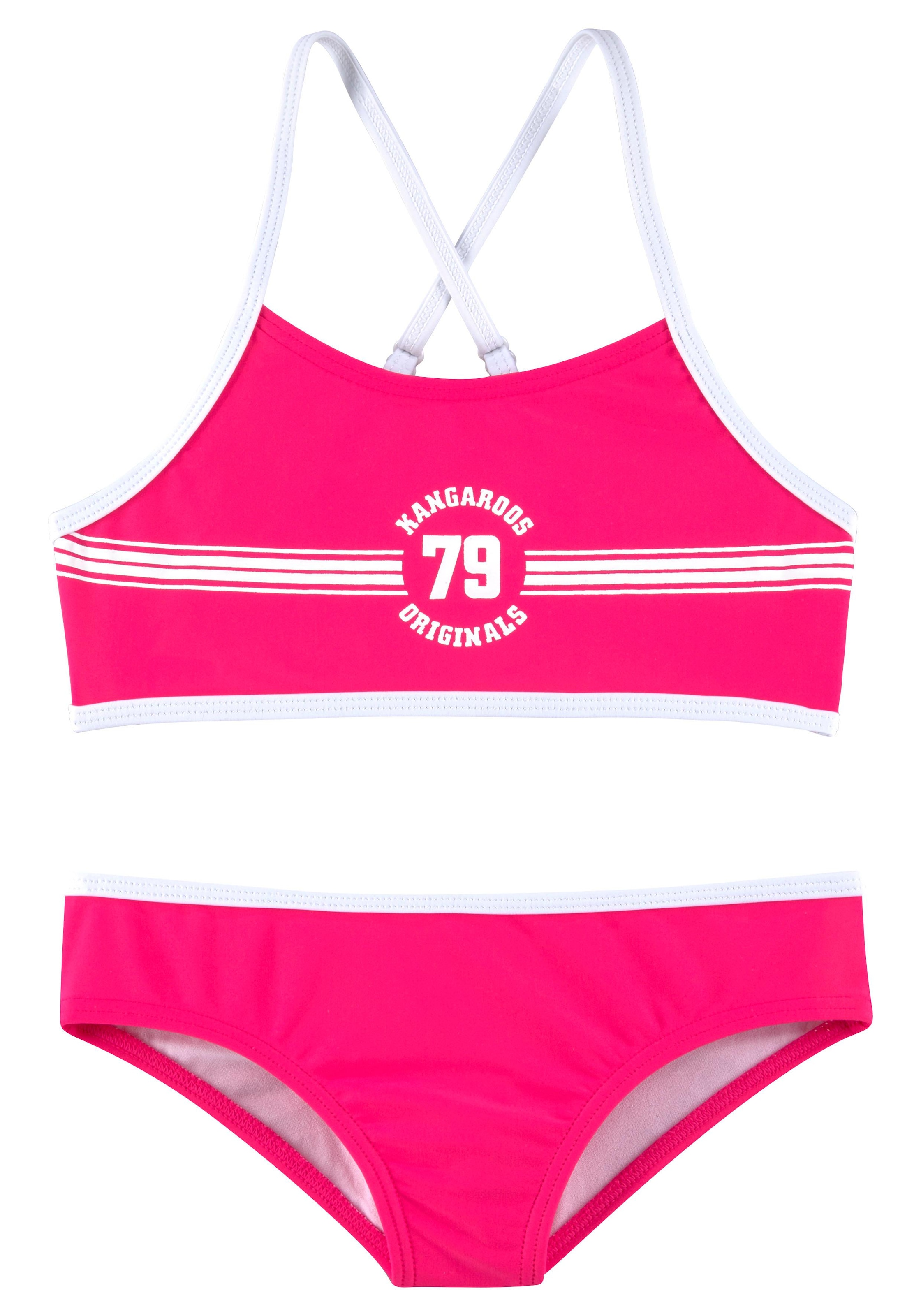 KangaROOS Bustier-Bikini »Sporty«, mit sportlichem Frontdruck bei