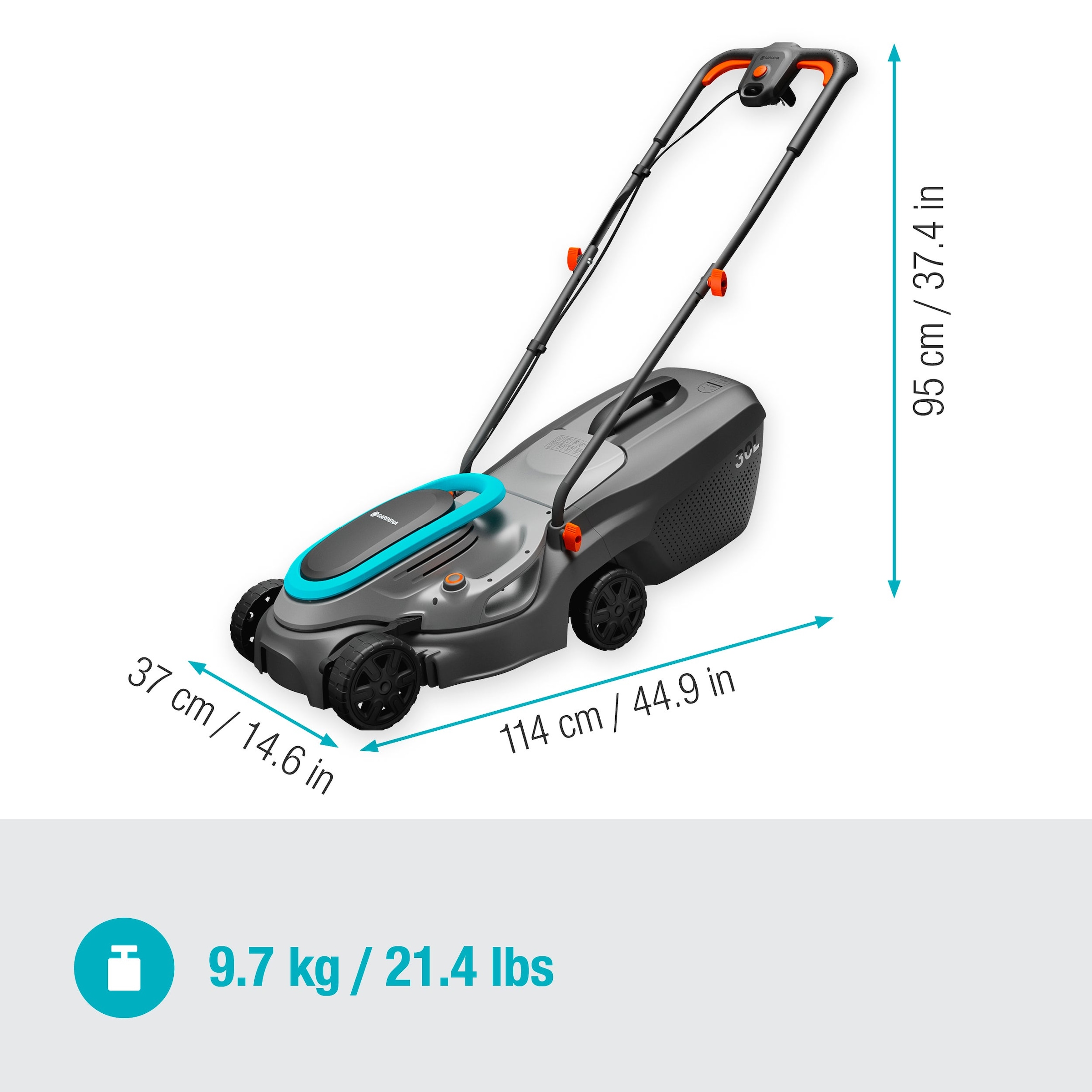 GARDENA Elektrorasenmäher »PowerMax 32/1200 G2« für die Pflege kleinerer bis mittelgroßer Rasenflächen