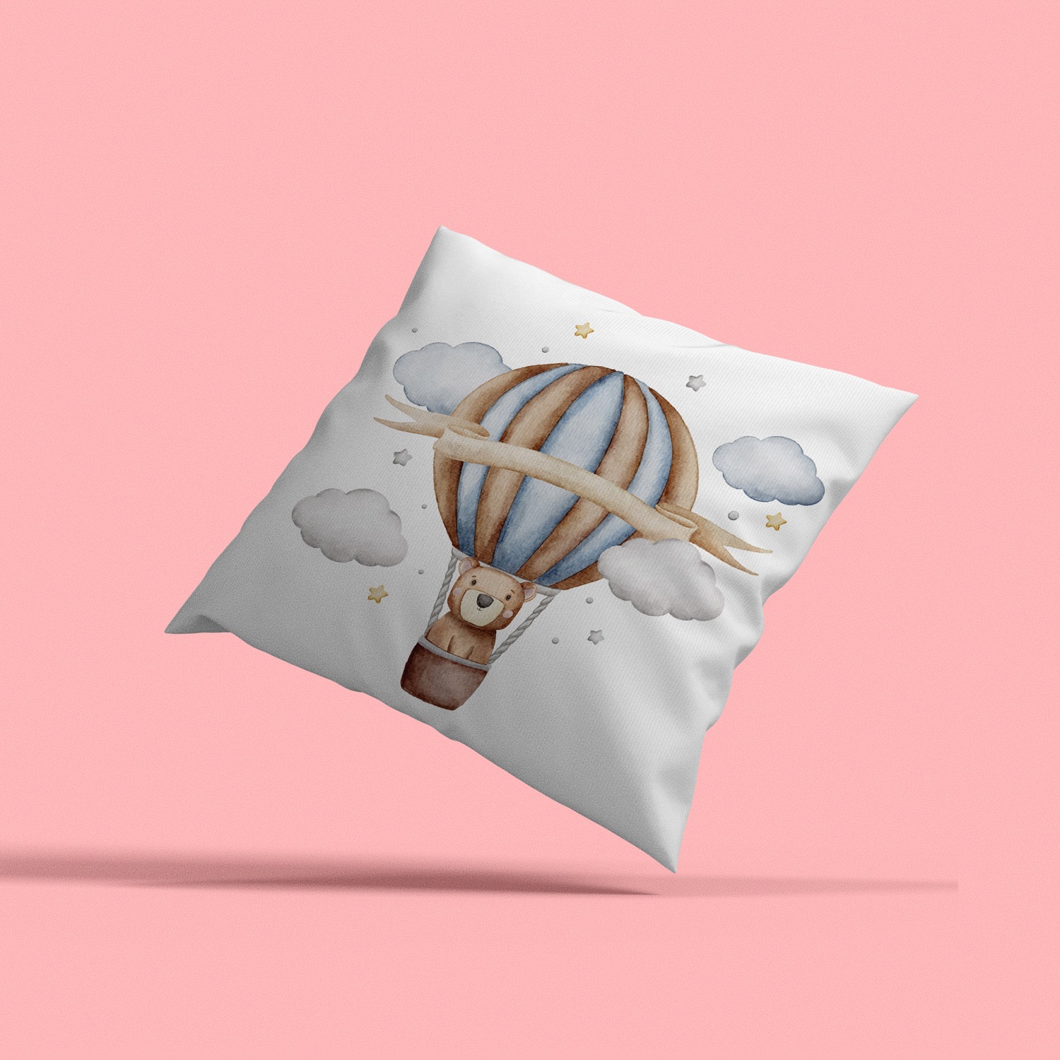 queence Dekokissen »Heißluftballon«, Kissenhülle mit HD Premium Druck, geruchsneutral, 40x40cm