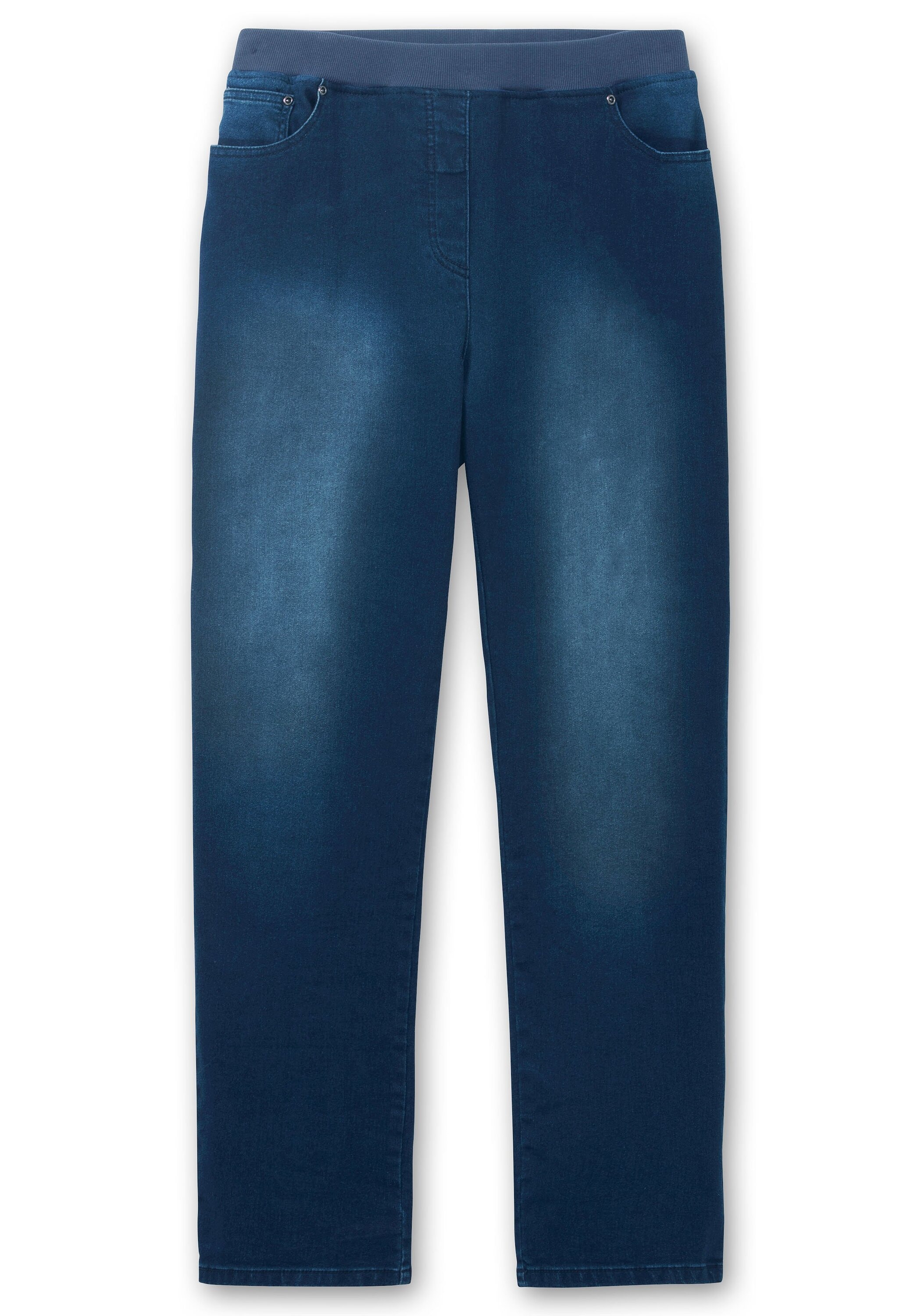 Sheego Schlupfjeans »Schmale Jeans mit Rippstrick-Dehnbund«