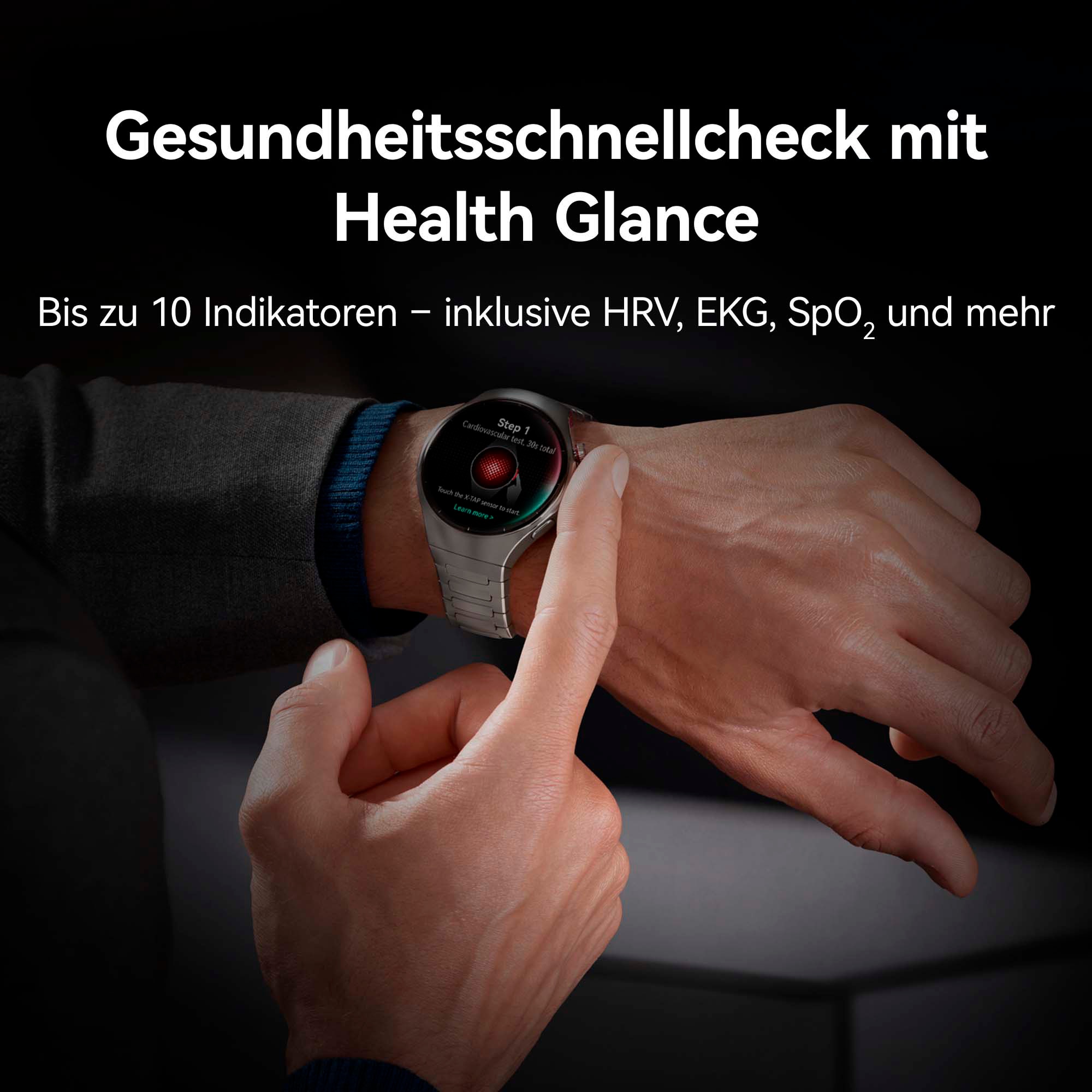 Huawei Smartwatch »WATCH 5 42mm«, (3,5 cm / 1,38 Zoll), 32,00 GB, X-TAP, Health Glance, 904L Edelstahl, Kompatibel mit iOS & Android