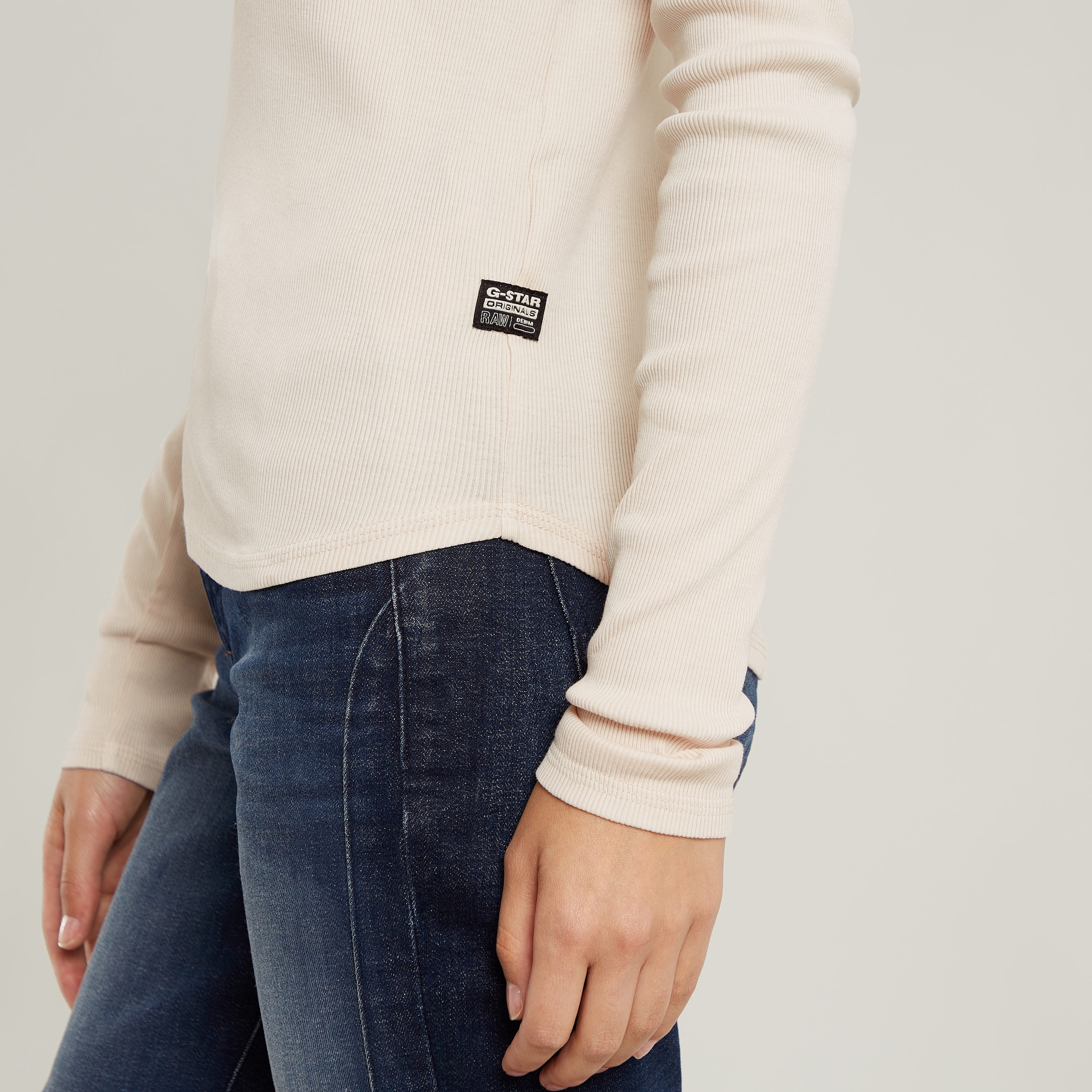 G-STAR Langarmshirt »Deep v slim«, mit Knopfverschluss