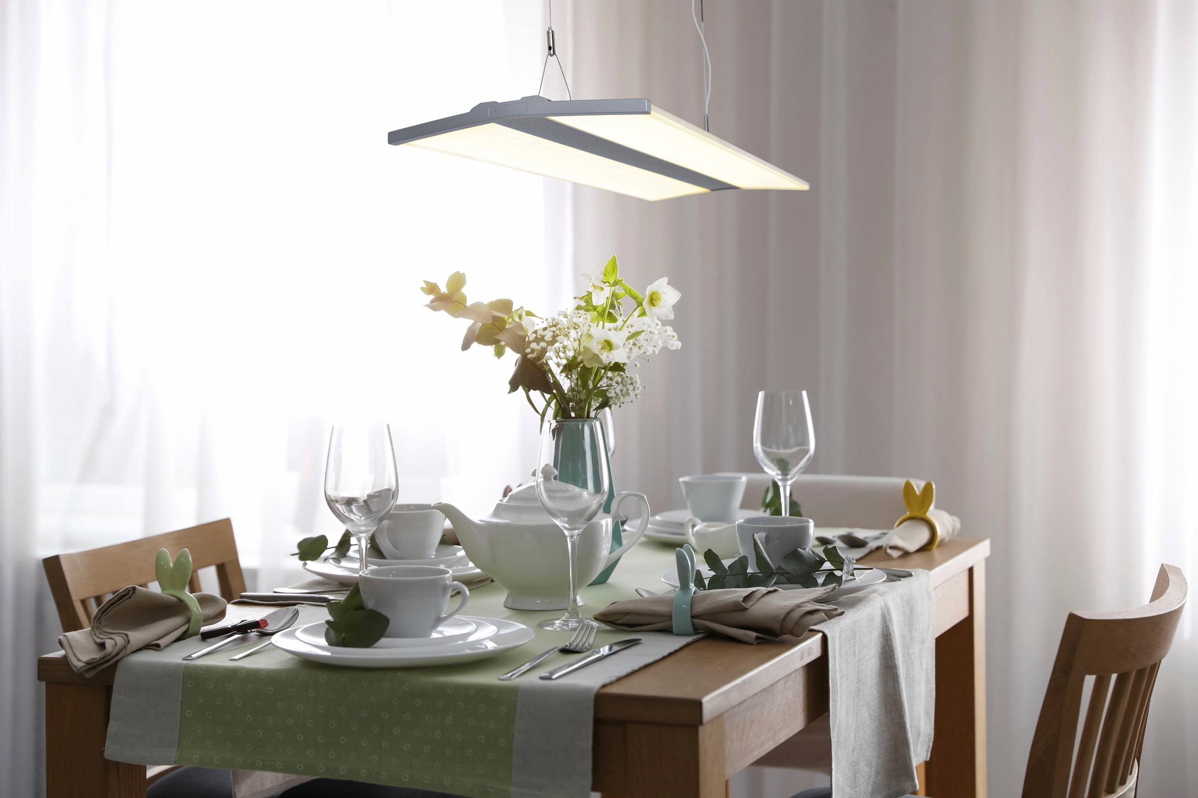 näve LED Pendelleuchte »Foson«, 1 flammig, Büro/Arbeitszimmer Farbe grau Lichtfarbe neutralweiß L: 80cm B: 30cm