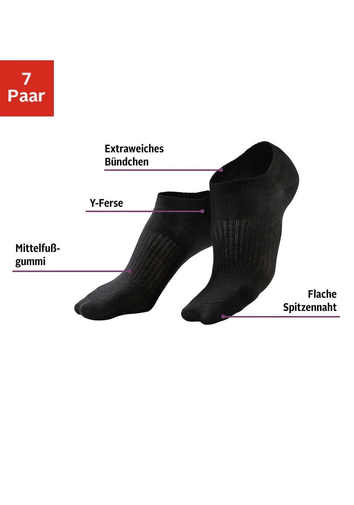 LASCANA ACTIVE Sneakersocken, (Set, 7 Paar), mit Mittelfußgummi bei ♕