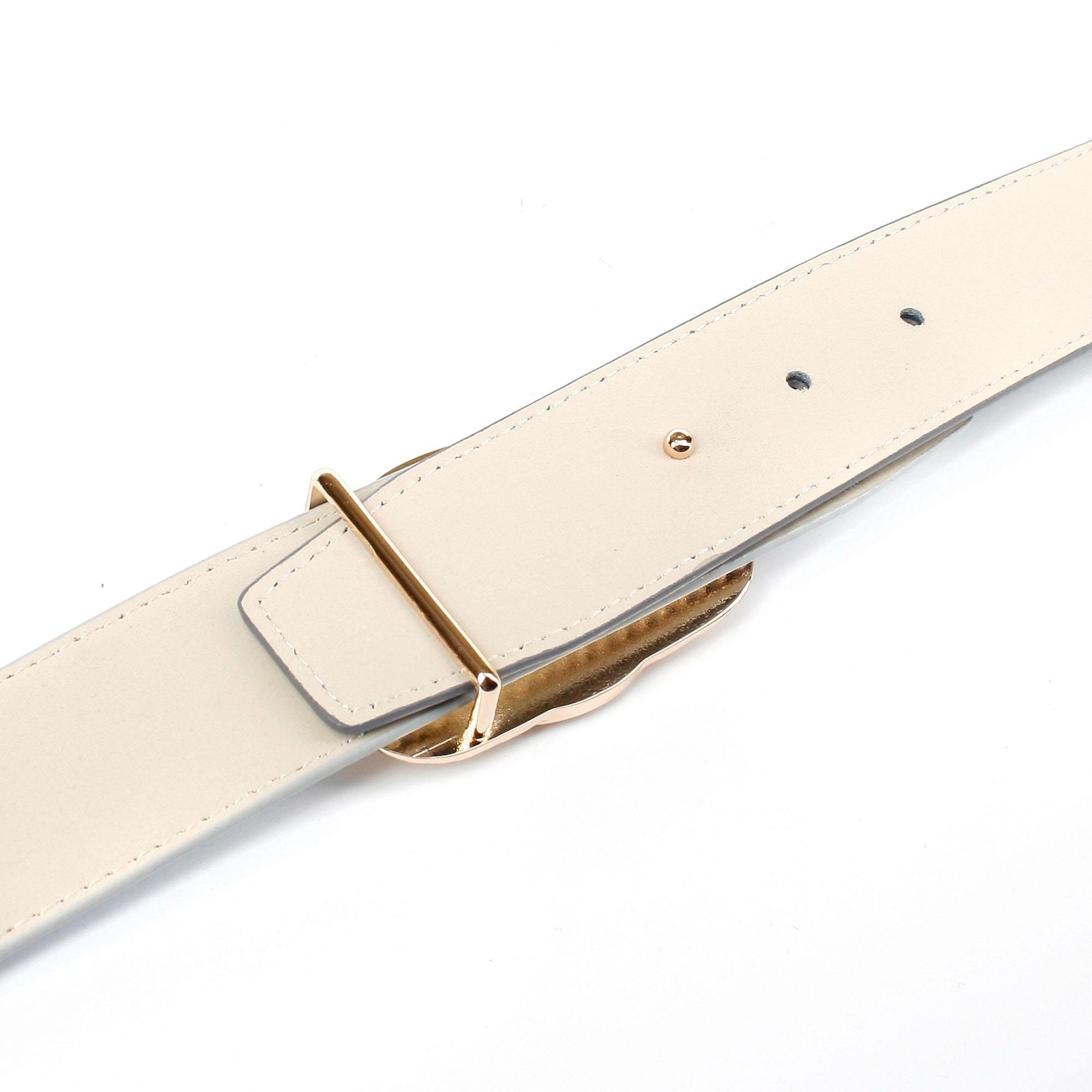 Anthoni Crown Ledergürtel in rot mit Wolfkopf-Schnalle