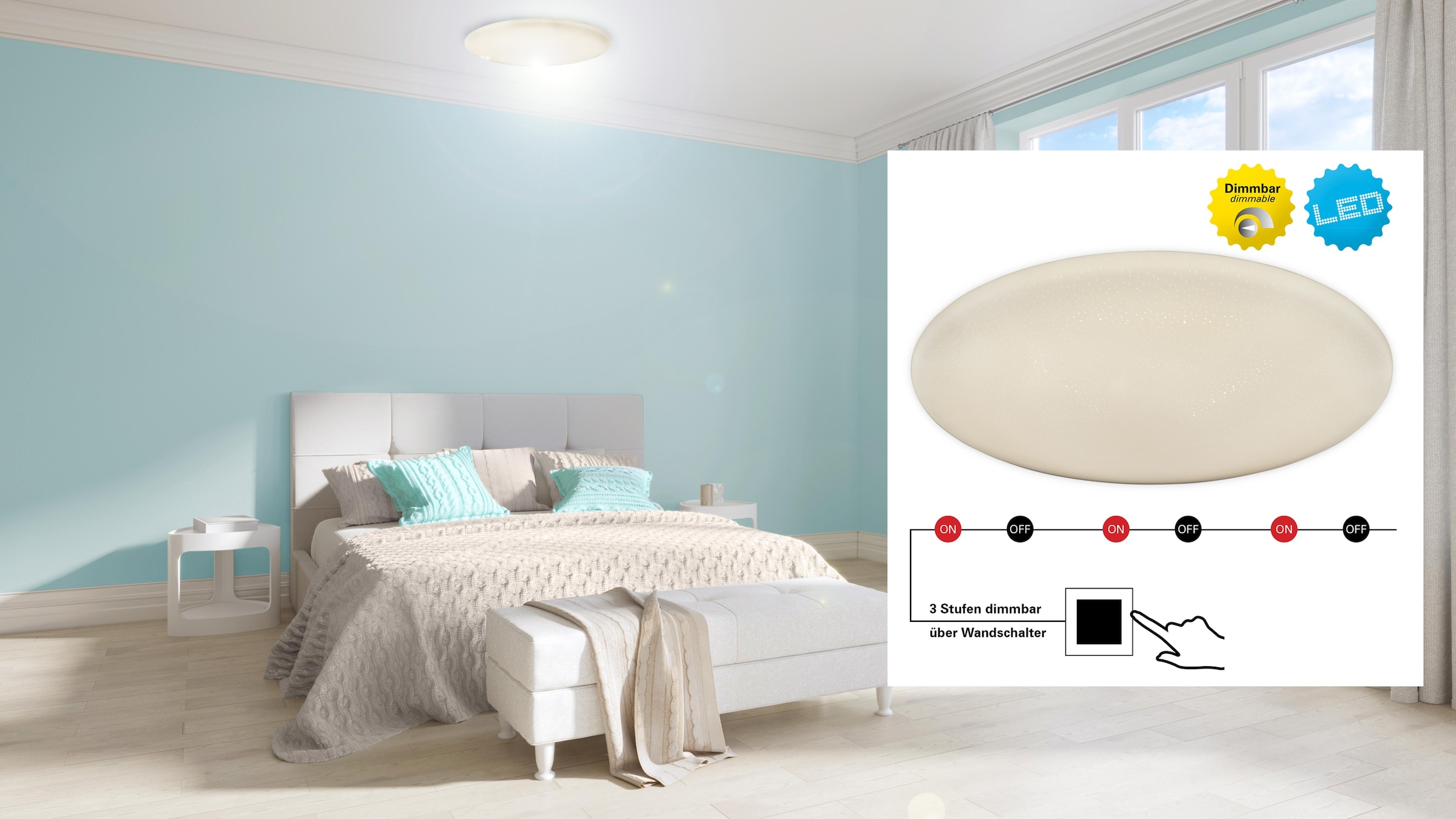 | 3 »RAVENNA«, näve LED XXL kaufen Jahren Deckenleuchte Deckenlampe Garantie LED mit online