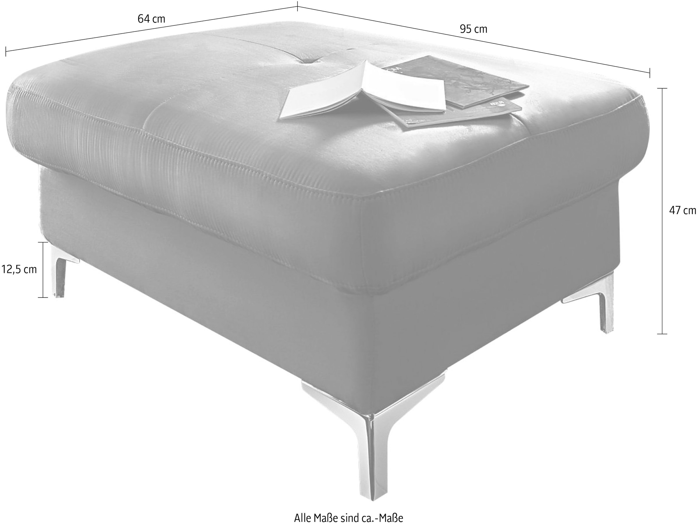 COTTA Polstergarnitur »Sammy«, (Set, Tiefe der Recamiere 169 cm), Set: bestehend aus Wohnlandschaft und Hocker, wahlweise Bettfunktion