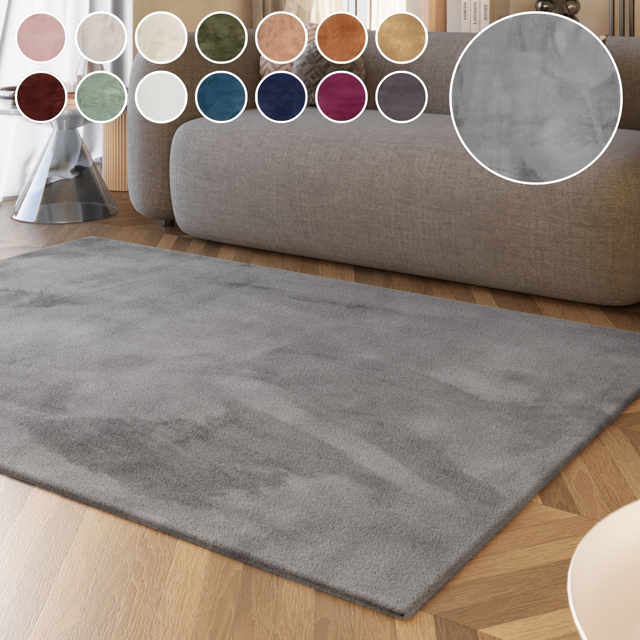 Esprit Hochflor-Teppich "Alice ESP-4377, Kunstfell" rechteckig 25 mm Höhe Kaninchenfell-Haptik, besonders weich und dicht, für alle Räume