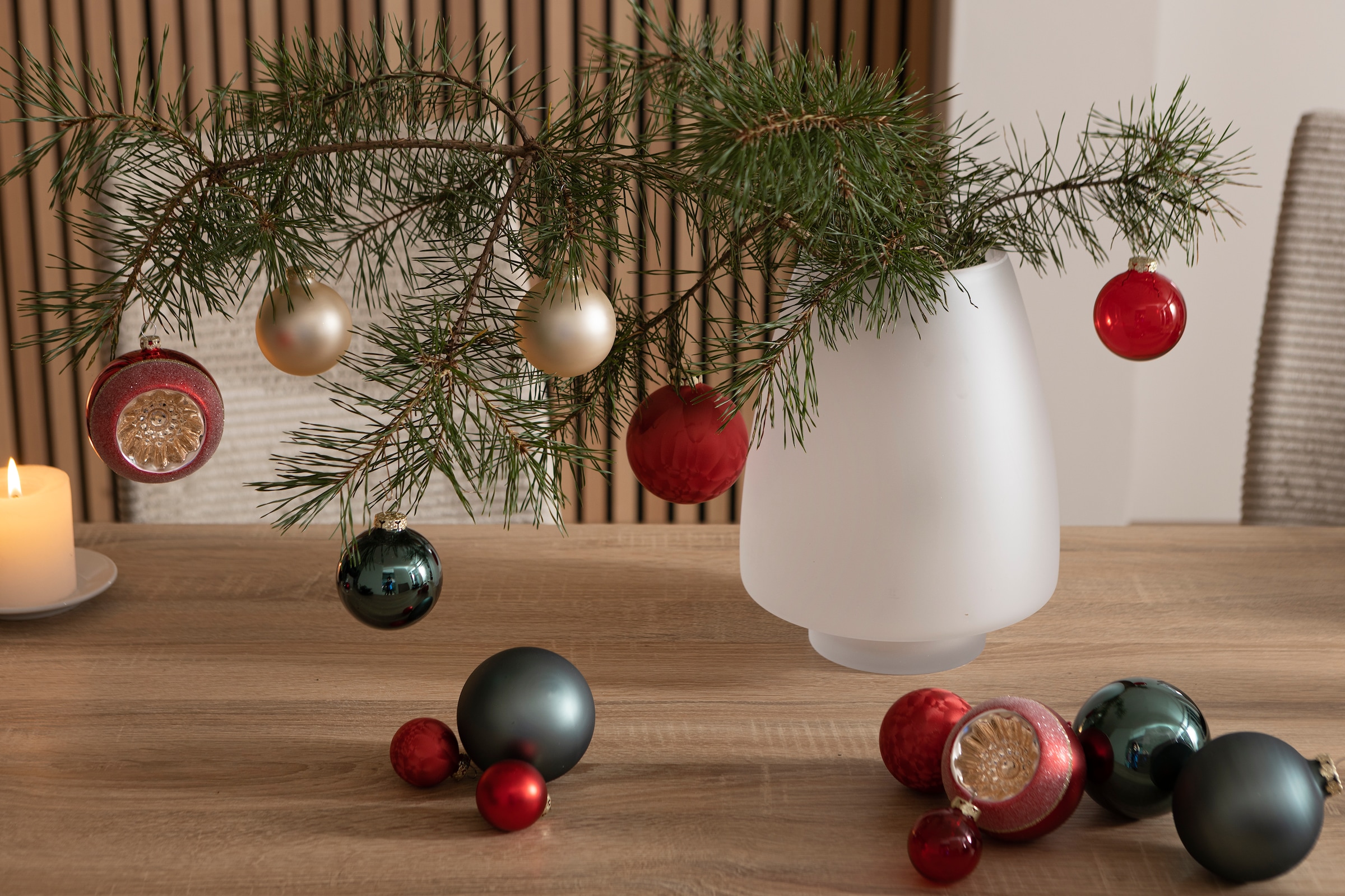 my home Weihnachtsbaumkugel »Reflexkugel Béla, Advent, Weihnachtsdeko«, (Set, 3 St.), Christbaumschmuck aus Glas, Christbaumkugeln, Ø 8 cm