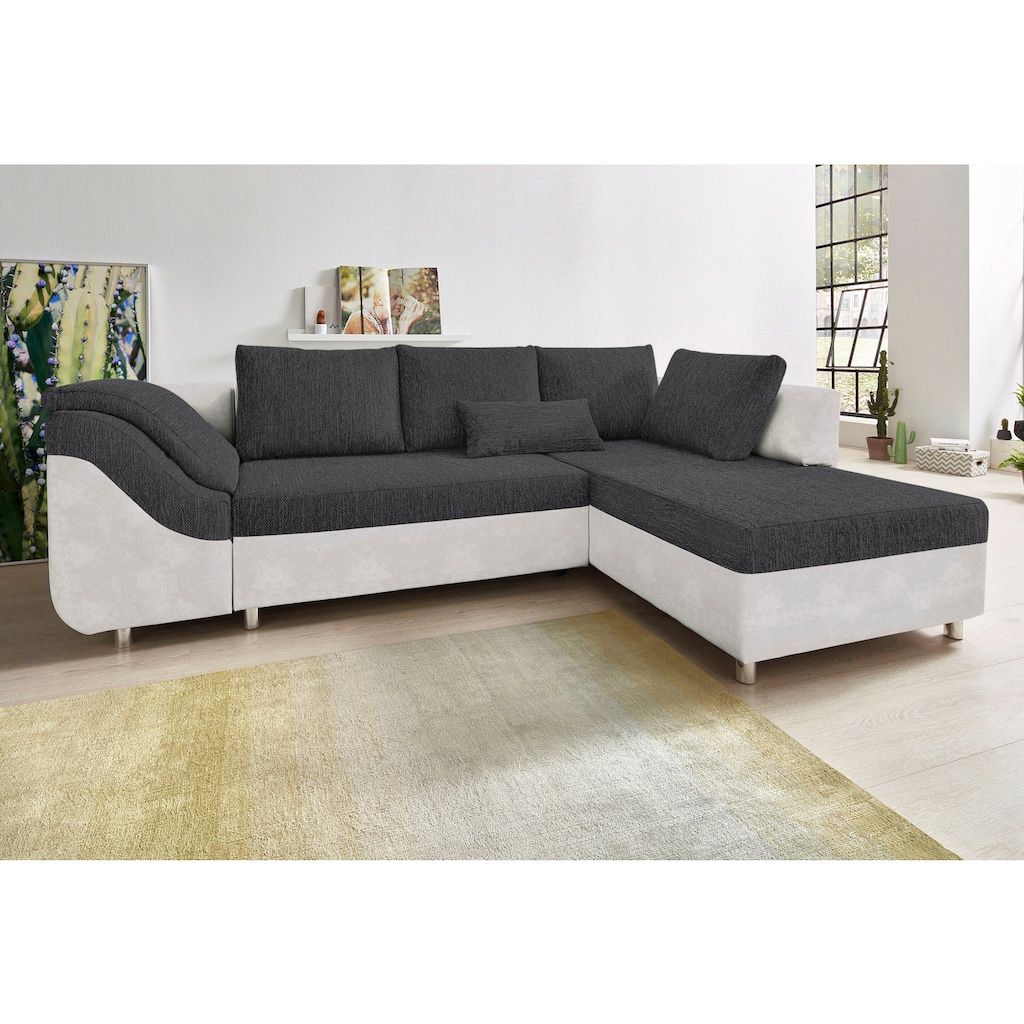 COLLECTION AB Ecksofa Sally L-Form, mit und ohne Bettfunktion, inklusive loser Rücken- und Zierkissen