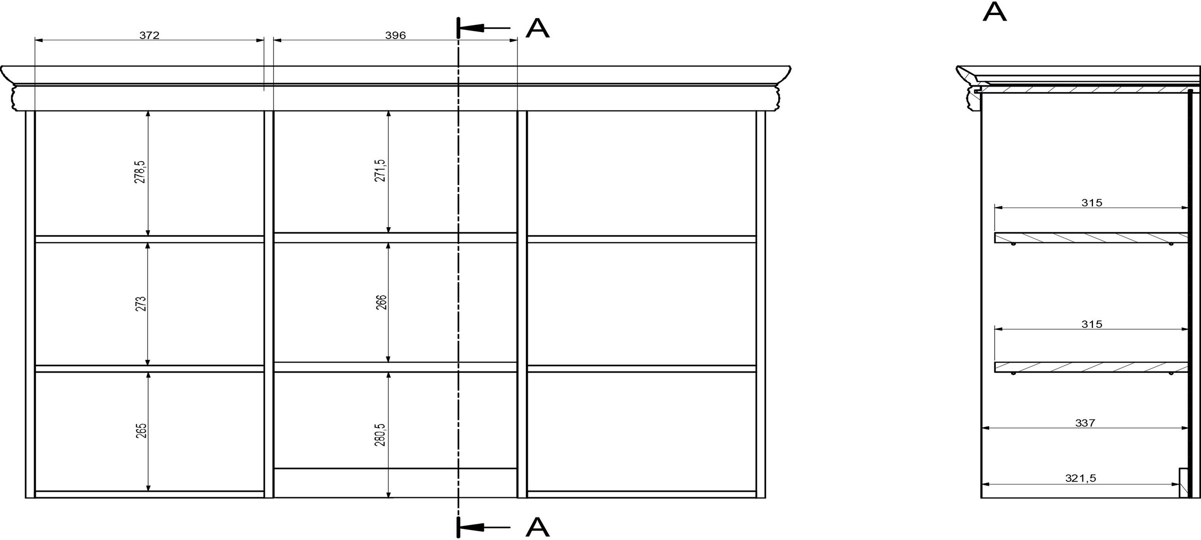 Home affaire Buffet »Royal«, Breite ca. 128 cm