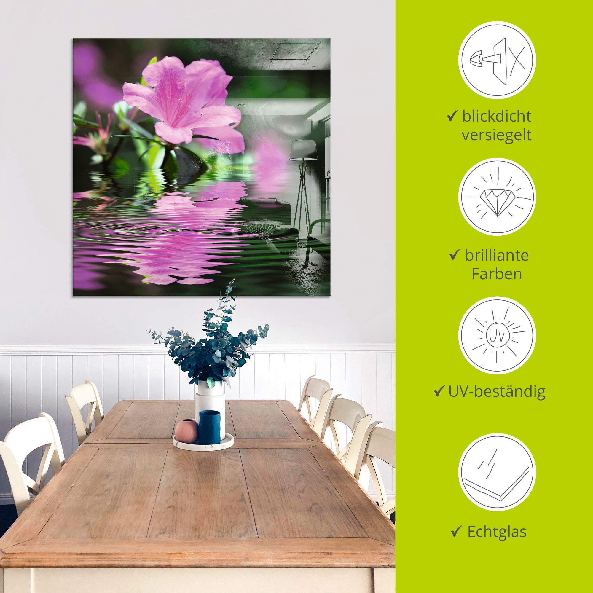 Artland Glasbild »Azalee«, Blumen, (1 St.), in verschiedenen Größen