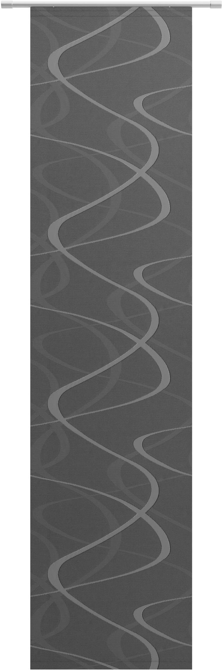 Neutex for you!, Schiebegardine »Pelotas« Klettband 1 Stk. tlg. inkl. Befestigungszubehör, Scherli Qualität, Halbtransparent, modern, anthrazit, 
