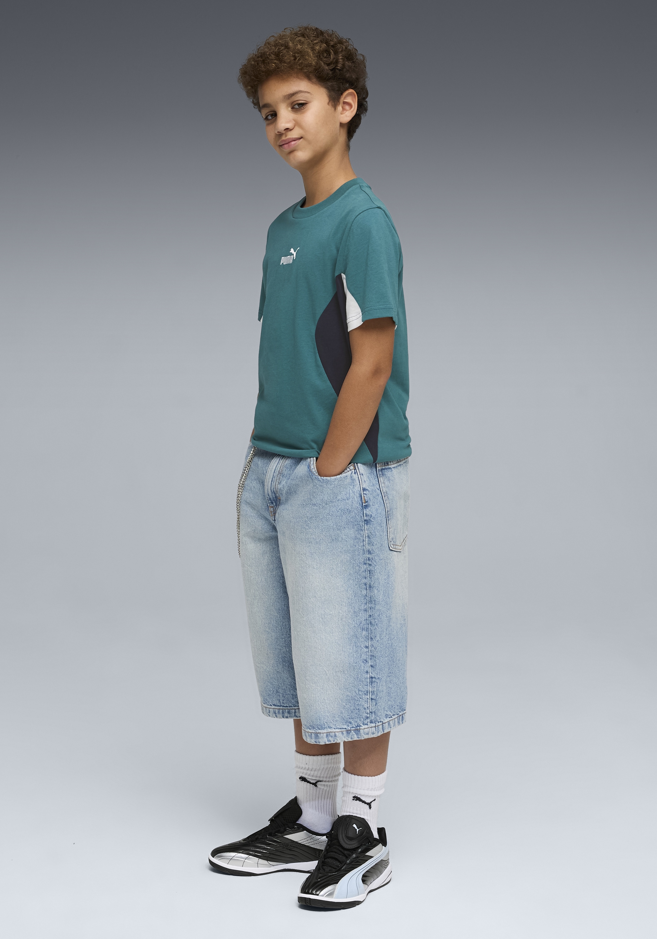 PUMA T-Shirt »ESS BLOCK TEE B« Regular Fit, Kurzarm, für Jugendliche, mit Rundhalsausschnitt