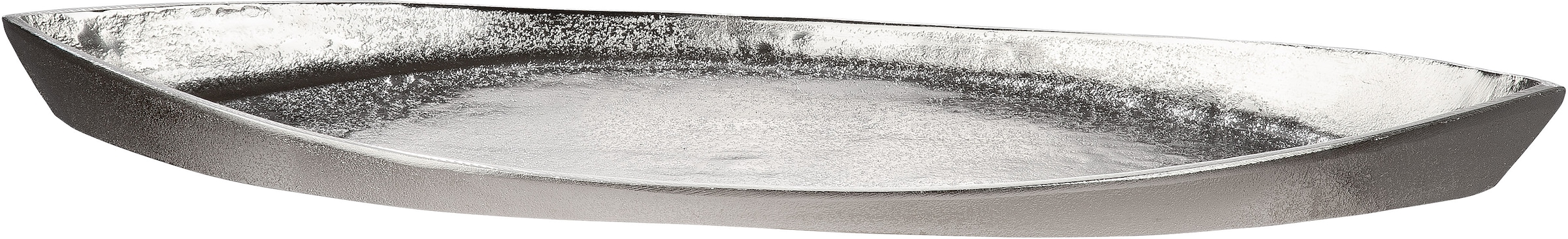 GILDE Schale »Boat«, 1 tlg., Dekorieren Struktur, bequem silberfarbene zum aus Alumimium, ideal Antik-Finish, kaufen