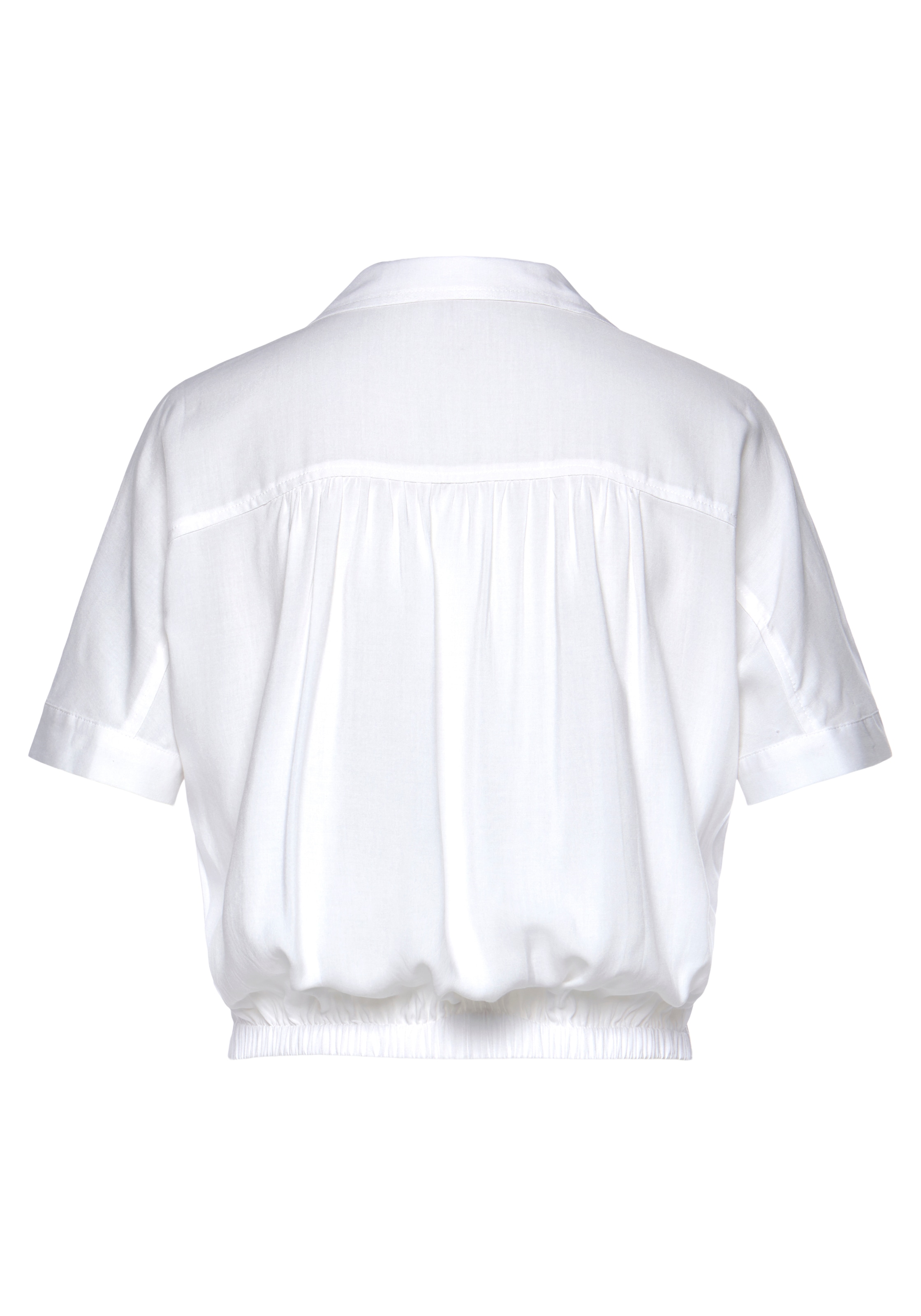 Buffalo Hemdbluse, mit Knotendetail, Kurzarmbluse, Hemdkragen, Basic bei ♕ | Blusenshirts