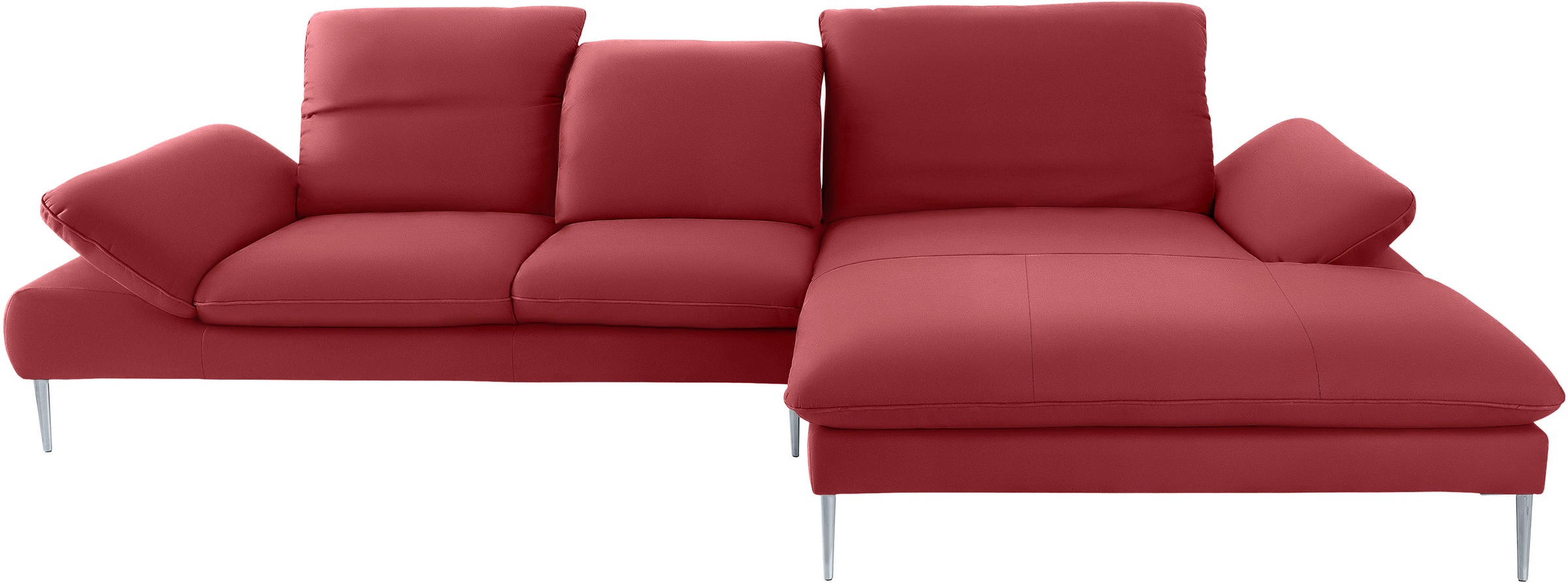 W.SCHILLIG Ecksofa »enjoy&MORE, Designsofa, bequem, zeitlos und elegant, L-Form«, mit Sitztiefenverstellung, Füße silber matt, Breite 340 cm