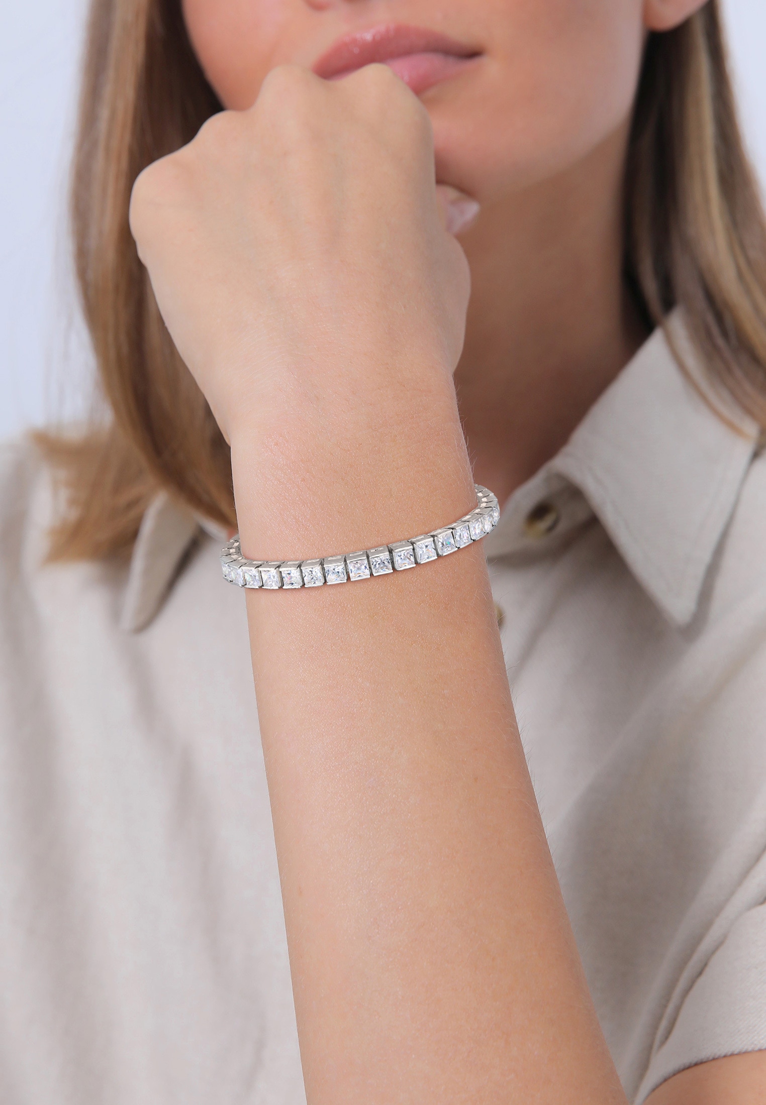 Elli Premium Armkette »Armband Tennisarmband Zirkonia Silber 925 Sterling Silber«