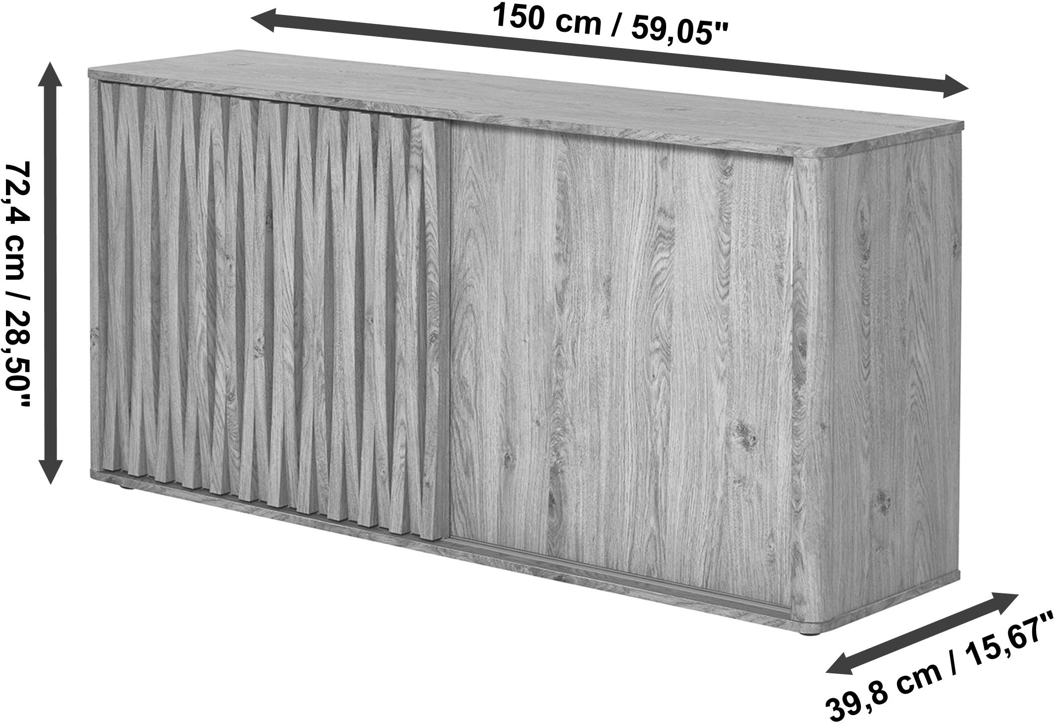 Jahnke Sideboard »FLOW SB 150« 1 Stk. tlg. Sideboard, 2 Schiebetüren, Breite 150 cm