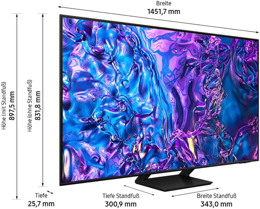 Samsung QLED-Fernseher »GQ65Q70DAT«, 4K Ultra HD, Smart-TV, Neural Quantum 4K AI Gen2 Prozessor, bis zu 120Hz