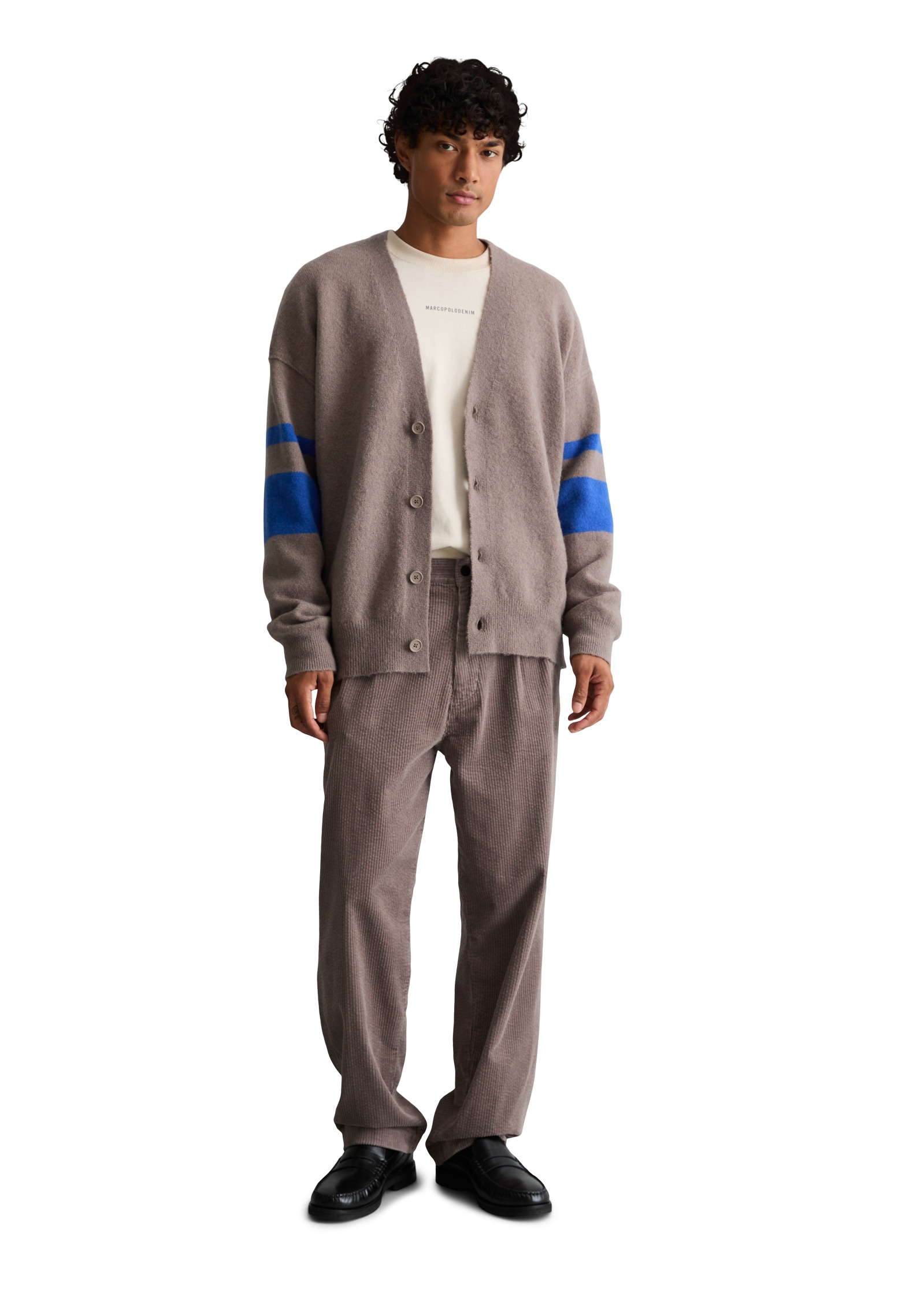Marc O'Polo DENIM Strickjacke oversized aus weichem Schurwoll-Mix