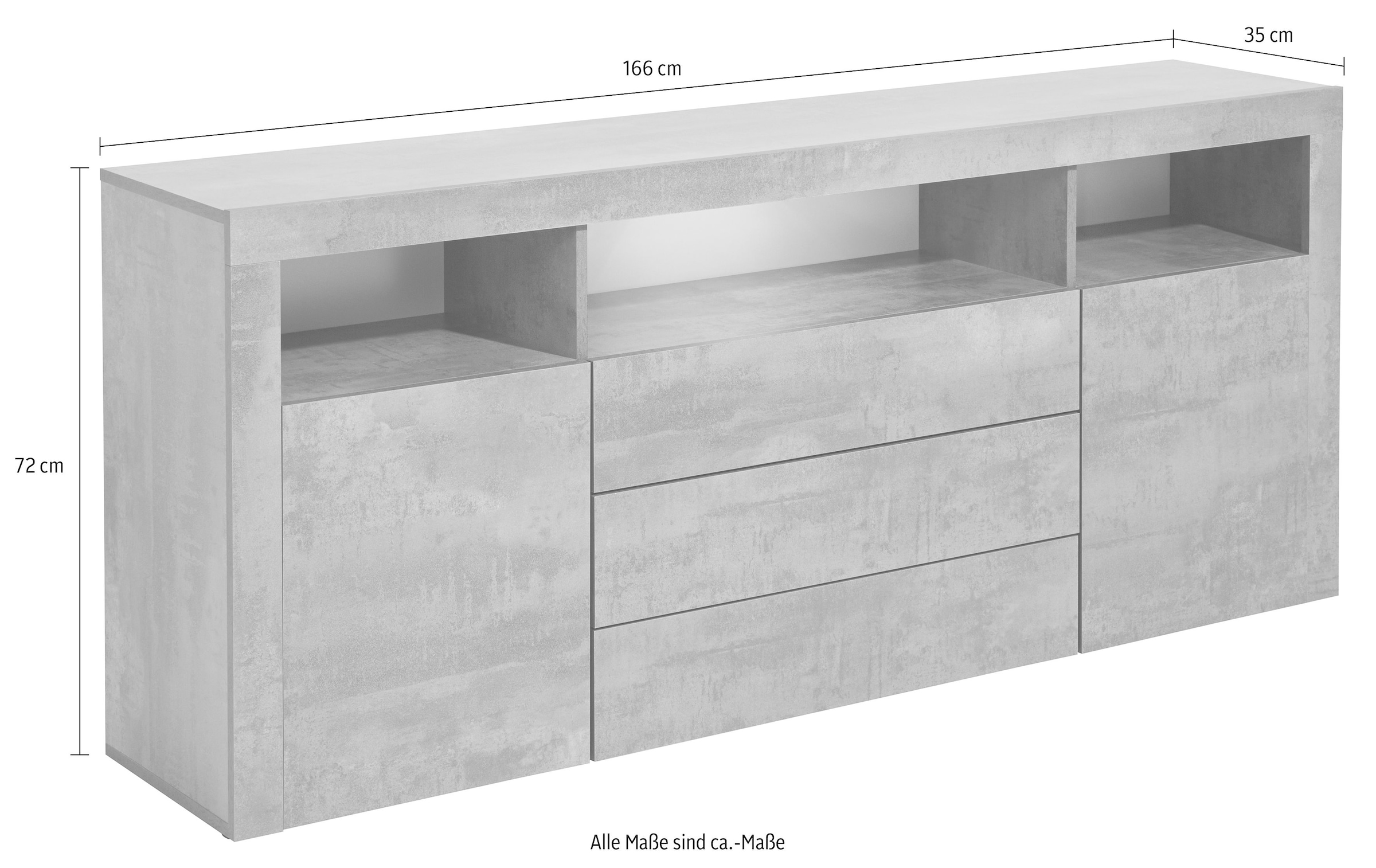 borchardt Möbel Sideboard »Santa Fe«, Breite 166 cm auf Rechnung bestellen | Lowboards