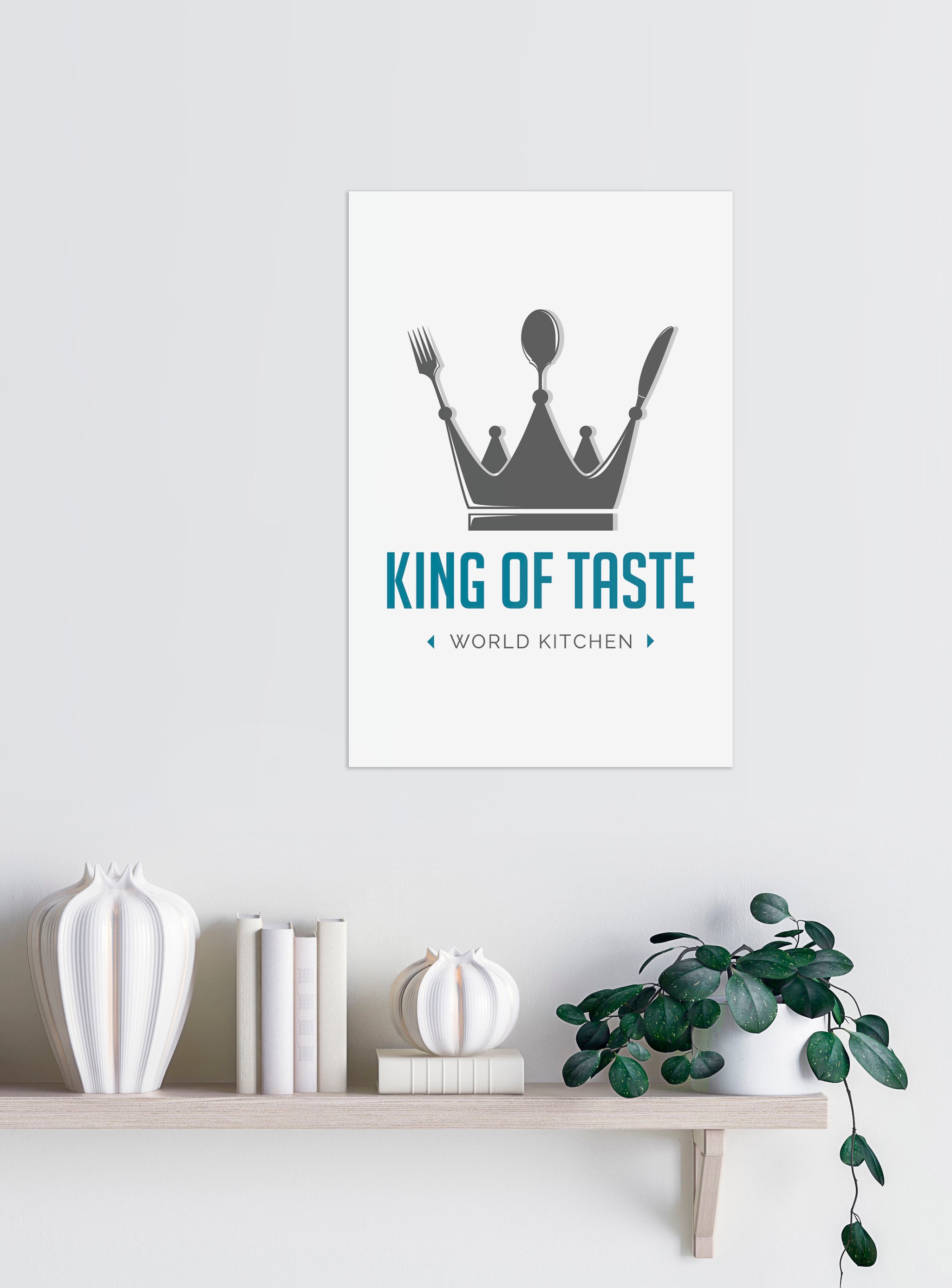 queence Wanddekoobjekt »KING OF TASTE«, Schriftzug auf Stahlblech auf  Rechnung kaufen