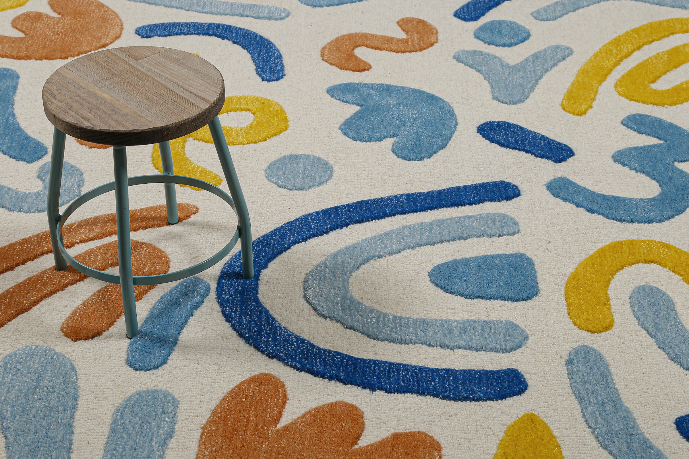 SMART KIDS Kinderteppich »Scribble« rechteckig 16 mm Höhe Kinderteppich, Hoch-Tief-Effekt, Schurwolle, handgetuftet, Spielzimmer