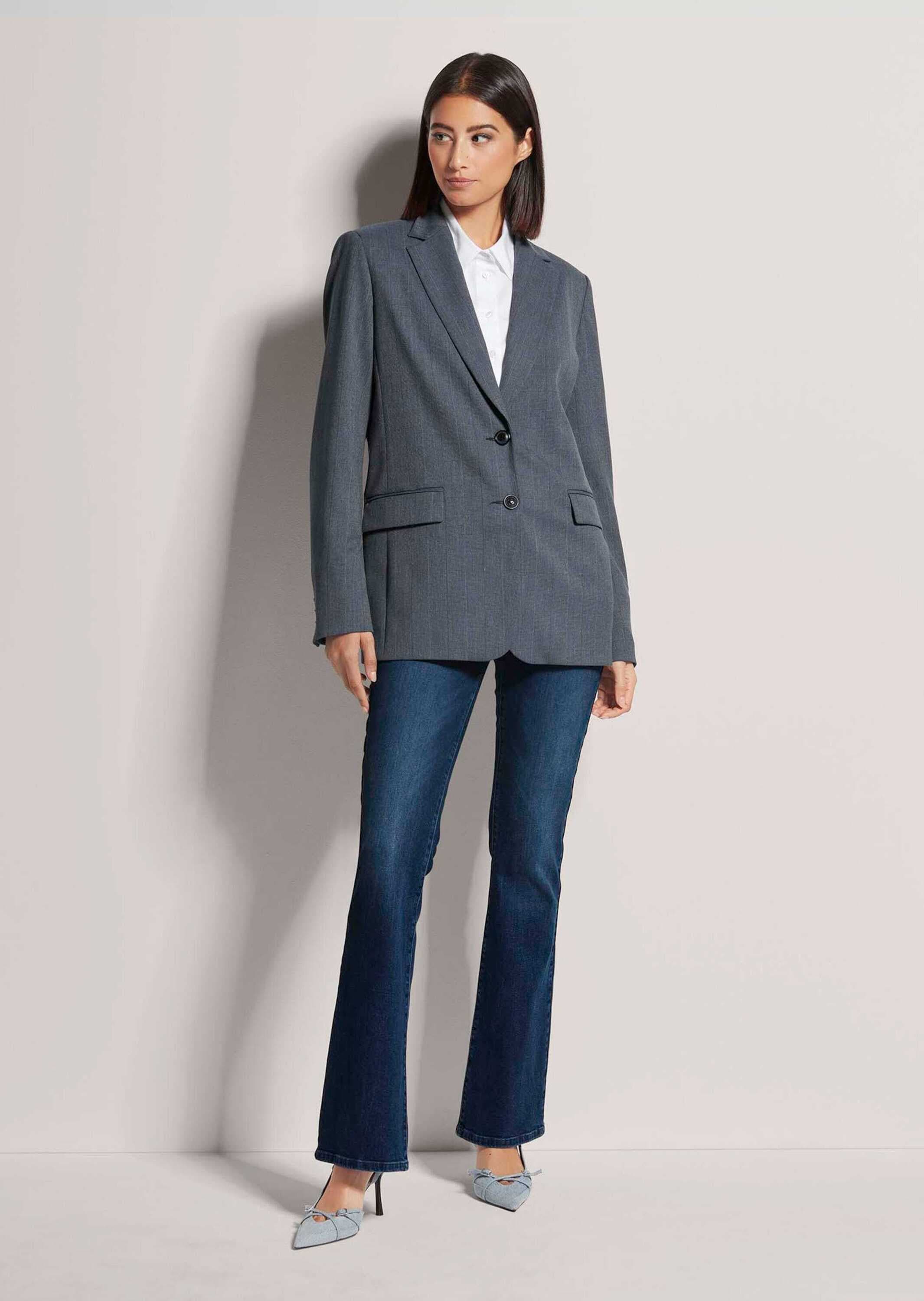 MADELEINE Jackenblazer »Blazer Legerer Longblazer mit dezentem Karomuster«